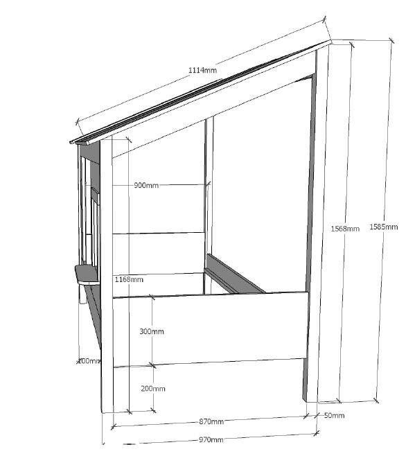 Vipack Lit d'enfant »Hausbett, aus MDF und Massivholz weiss lackiert, inkl. Fenster vorne« L/H/P env. 214x158,5x105 cm, ouvert sur les côtés et à l’arrière,  au choix avec ou sans tiroir de lit sur roulettes