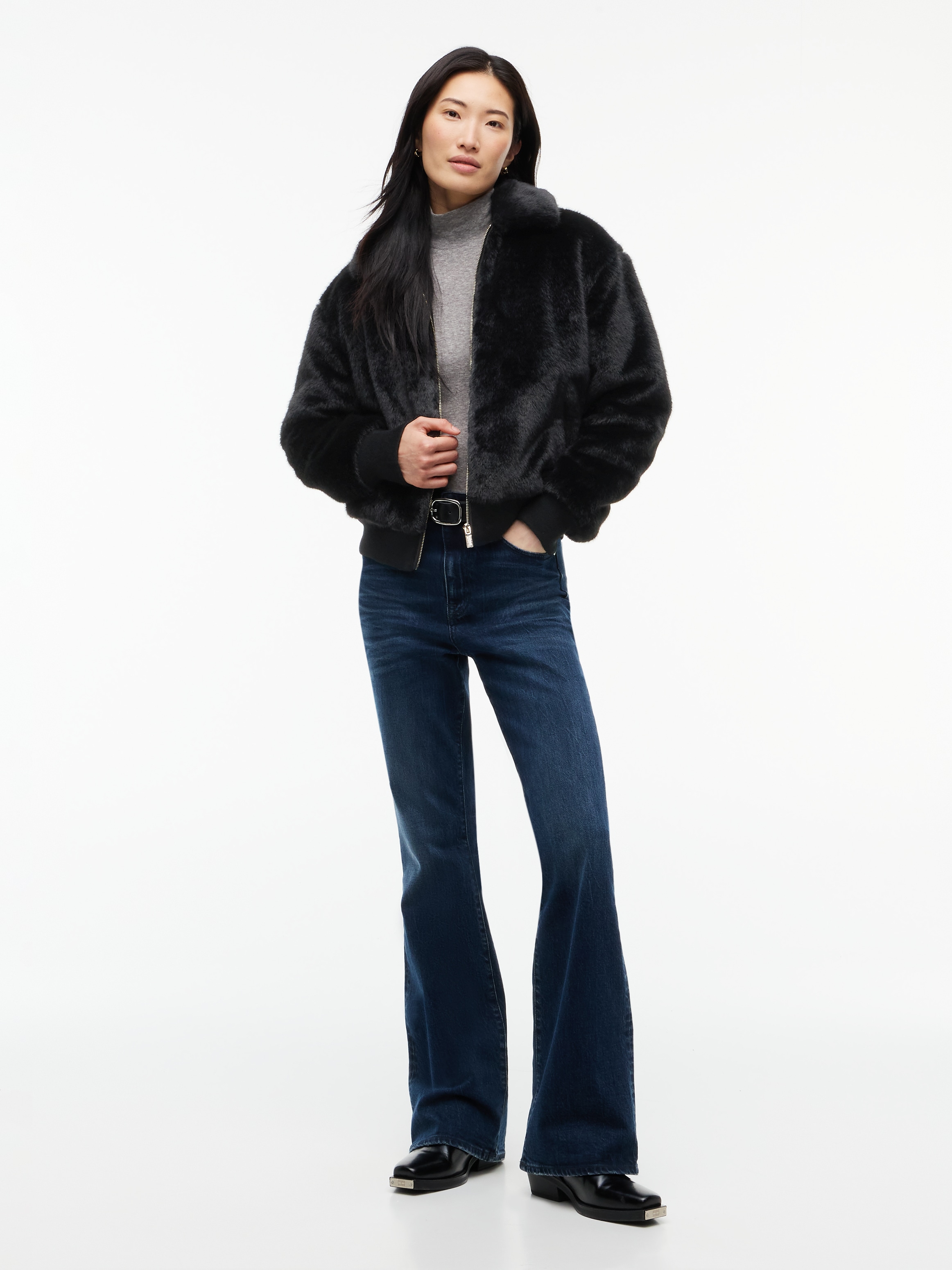 Tommy Jeans Veste courte »TJW FAUX FUR JACKET EXT« fibre synthétique, avec fausse fourrure