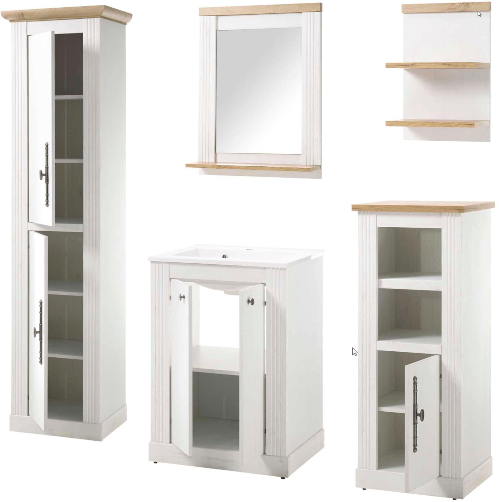 Home affaire Ensemble de meubles de salle de bain »WESTMINSTER, Bad im Landhausstil, 5-teiliges Badezimmer« 5 cuis tlg.