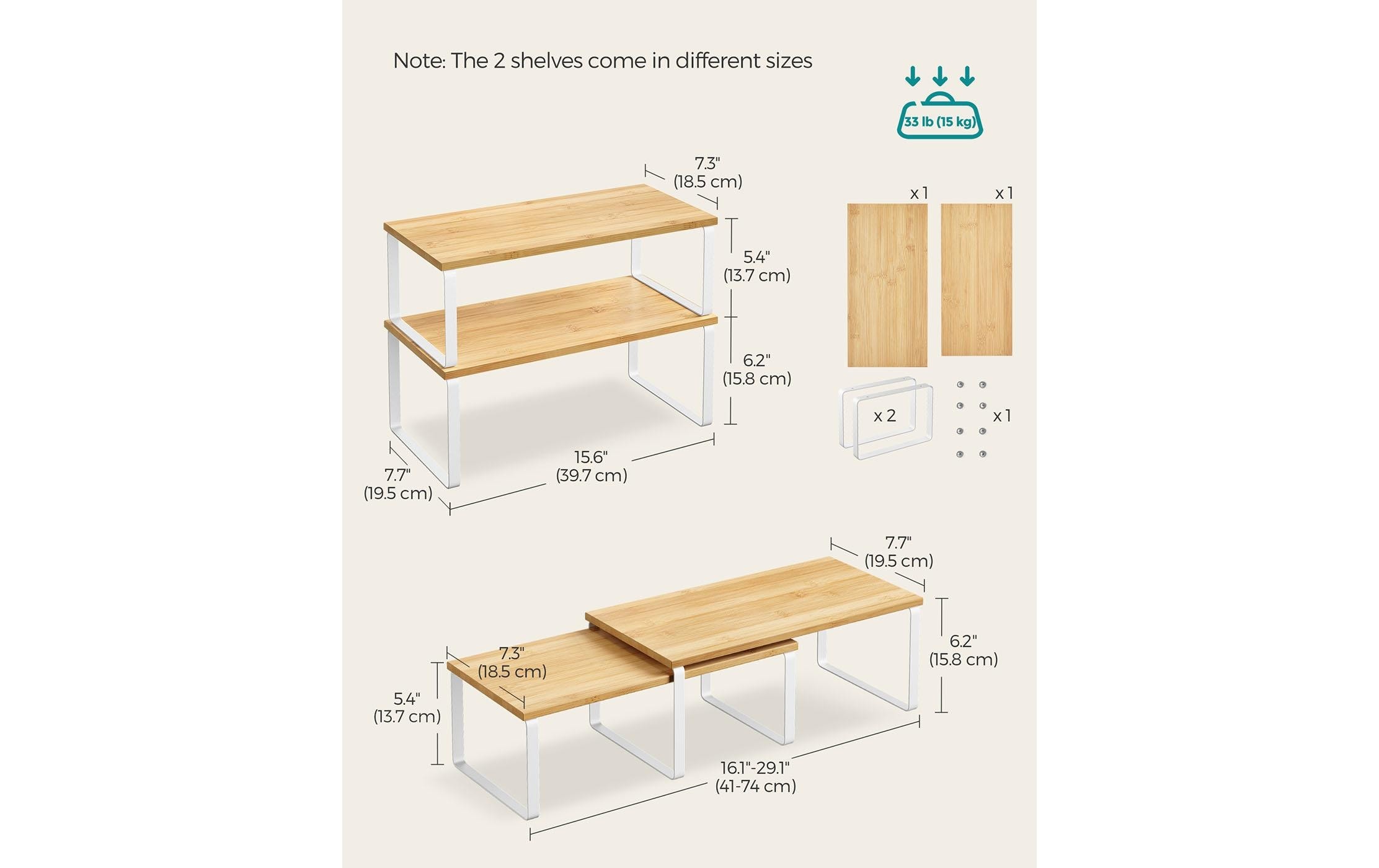 SONGMICS Étagère de cuisine »Lagerregal Nature-Weiss«