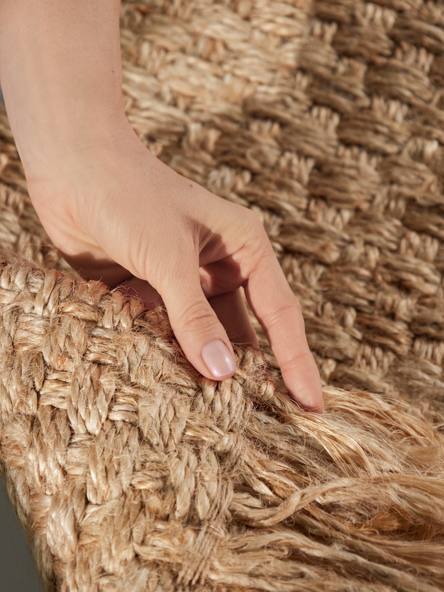 HANSE Home Tapis »Fjord« Rectangulaire 10 mm Höhe Jute, Handgemacht, Naturteppich, Wohnzimmer, Läufer, Fransen