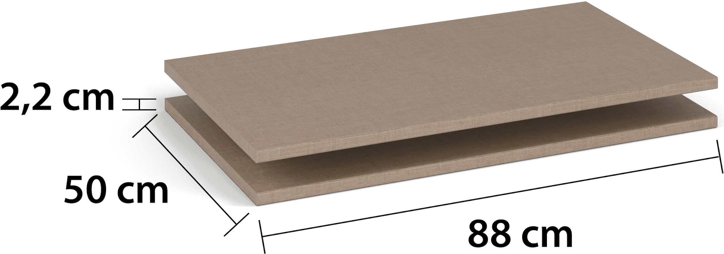rauch Tablette de rangement »Zubehör für Rauch-Schwebetürenschränke ORANGE« Lot de 2 Largeur 88 cm, profondeur 50 cm