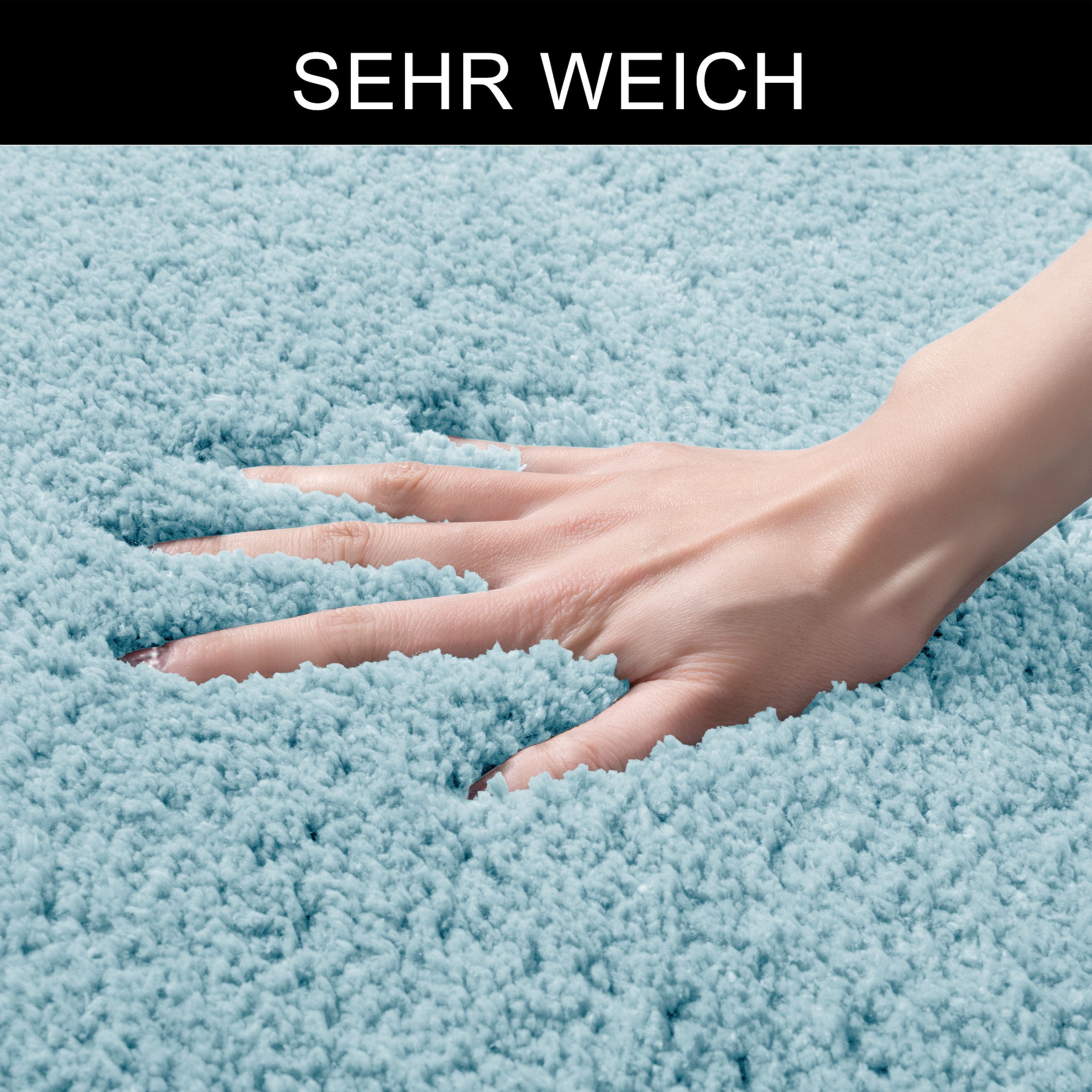 GOODproduct Tapis de bain »Sanremo Standard, Badvorleger, Badezimmer Teppich, sehr weich« Höhe 30 mm revêtement antidérapant Séchage rapide | compatible chauffage au sol tapis de bain uni, rectangulaire, rond & en set de 3 pièces disponible
