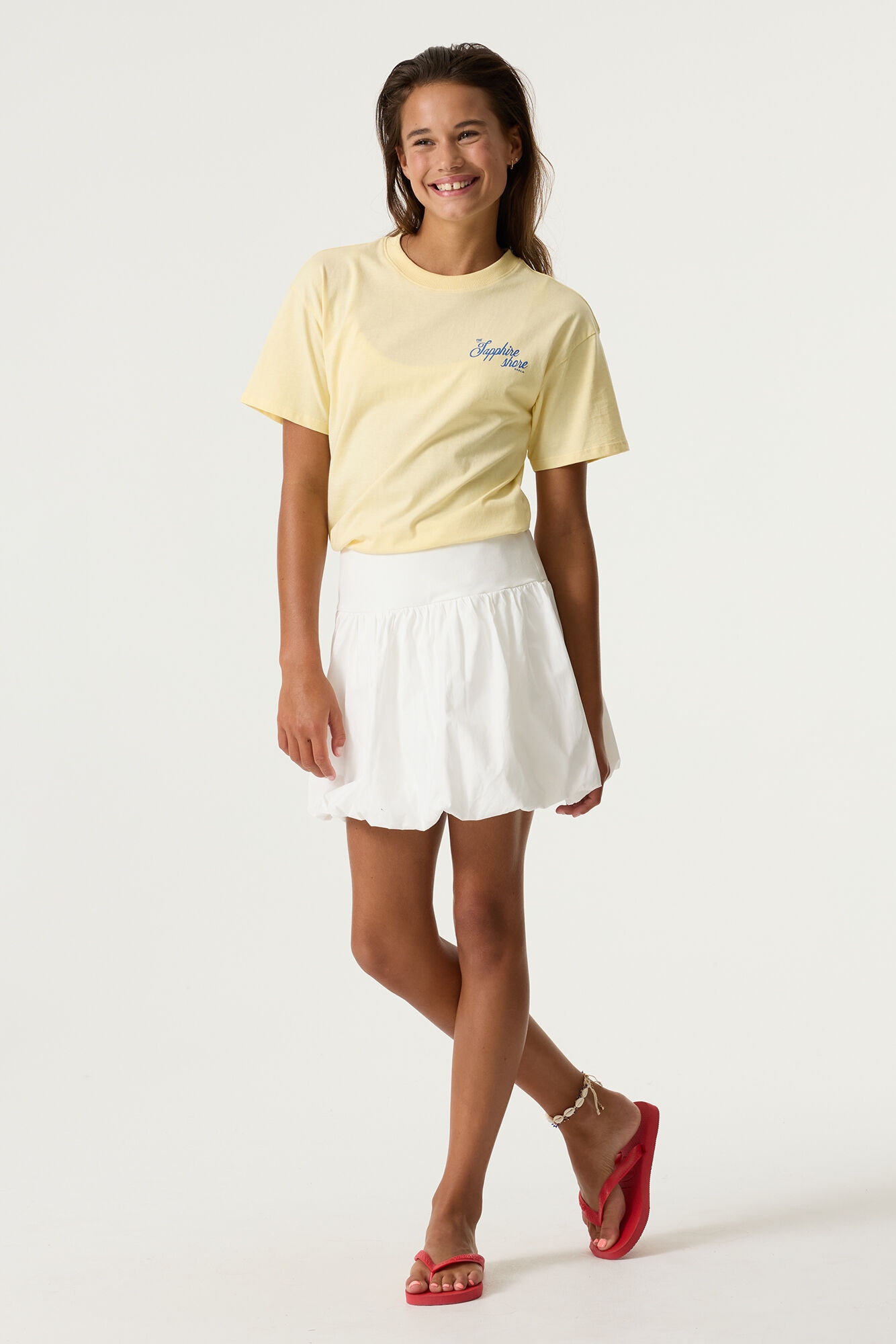 Garcia Shirt à col rond avec grand imprimé dos, pour filles