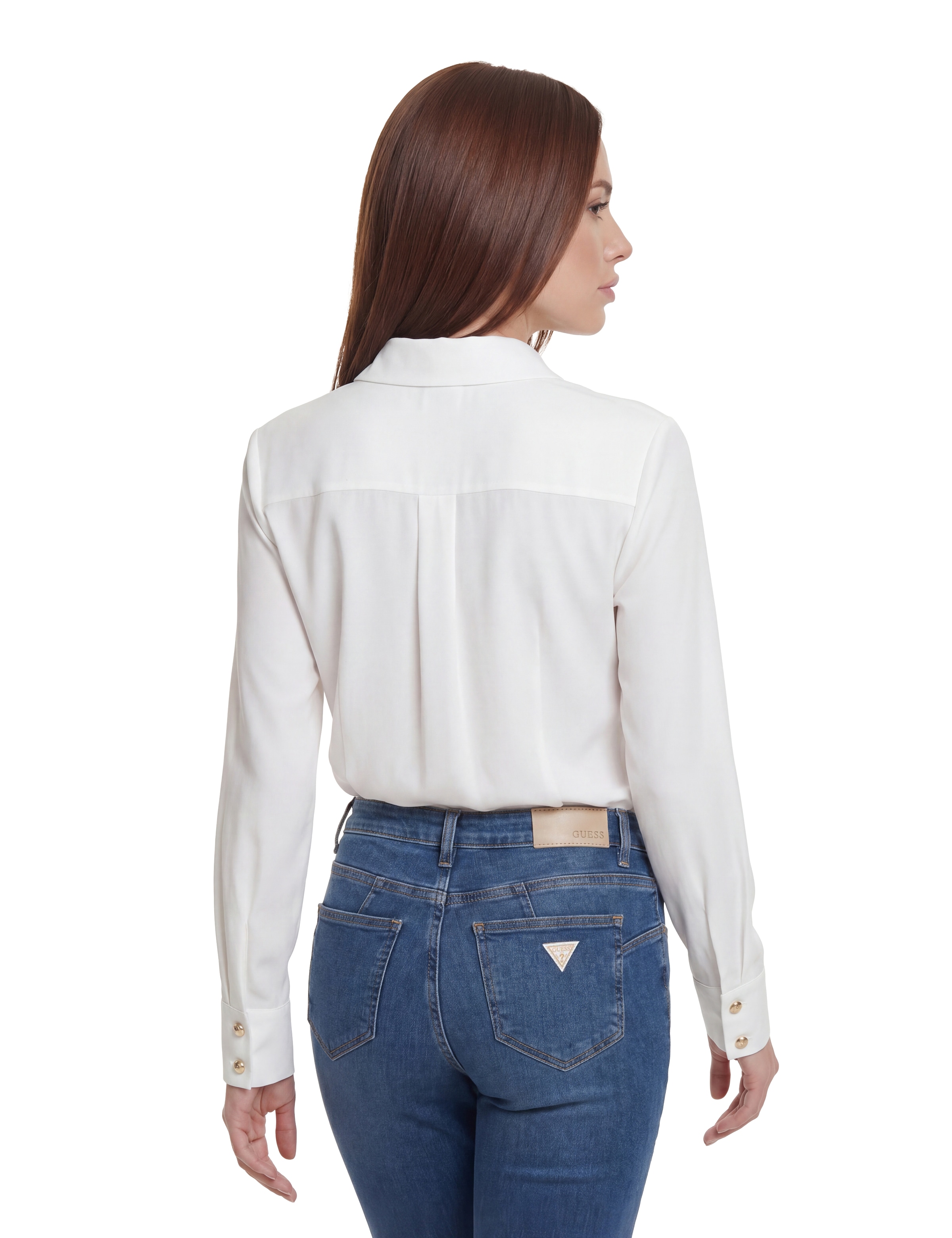 Guess Blouse chemise »NEW CATE SHIRT« mit Logostickerei, Slim Fit