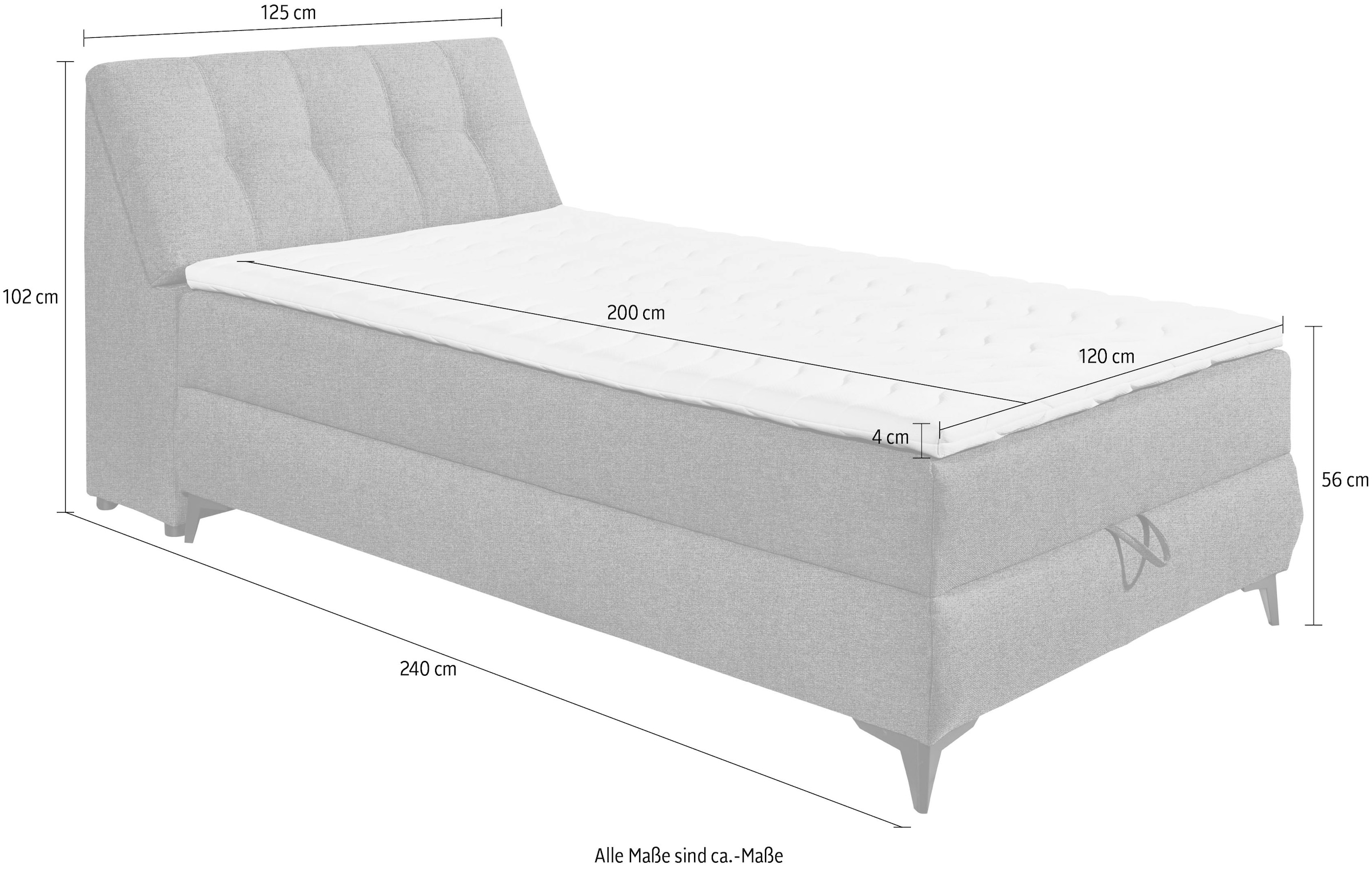 ED EXCITING DESIGN Lit de boxe »Atlantis« mit Bettkasten und Stauraum im Kopfteil