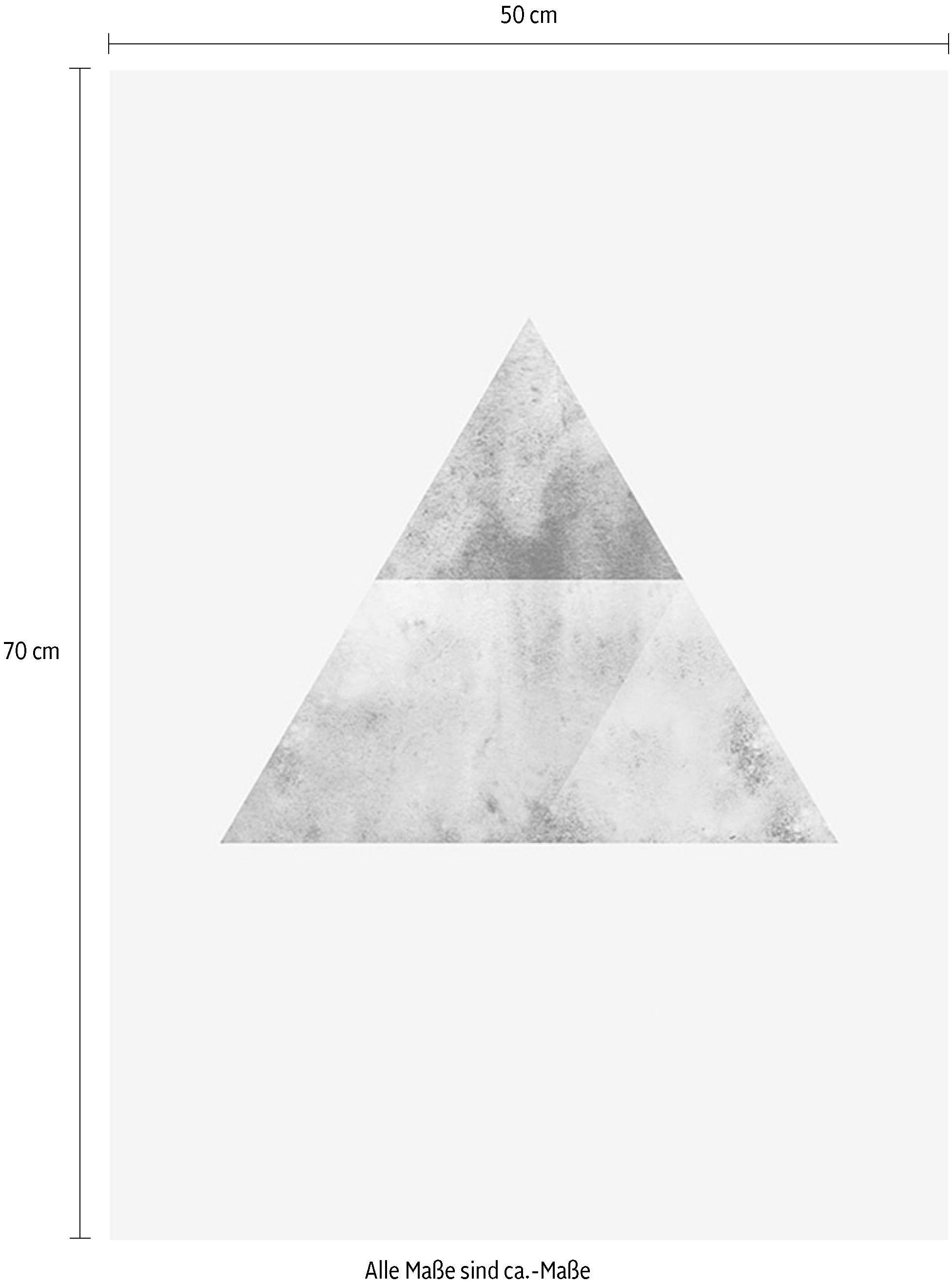 Komar Bild »Triangles Top Red« Formen | Kunst 1 Stk. tlg. Wandbild zur Dekoration - ohne Rahmen