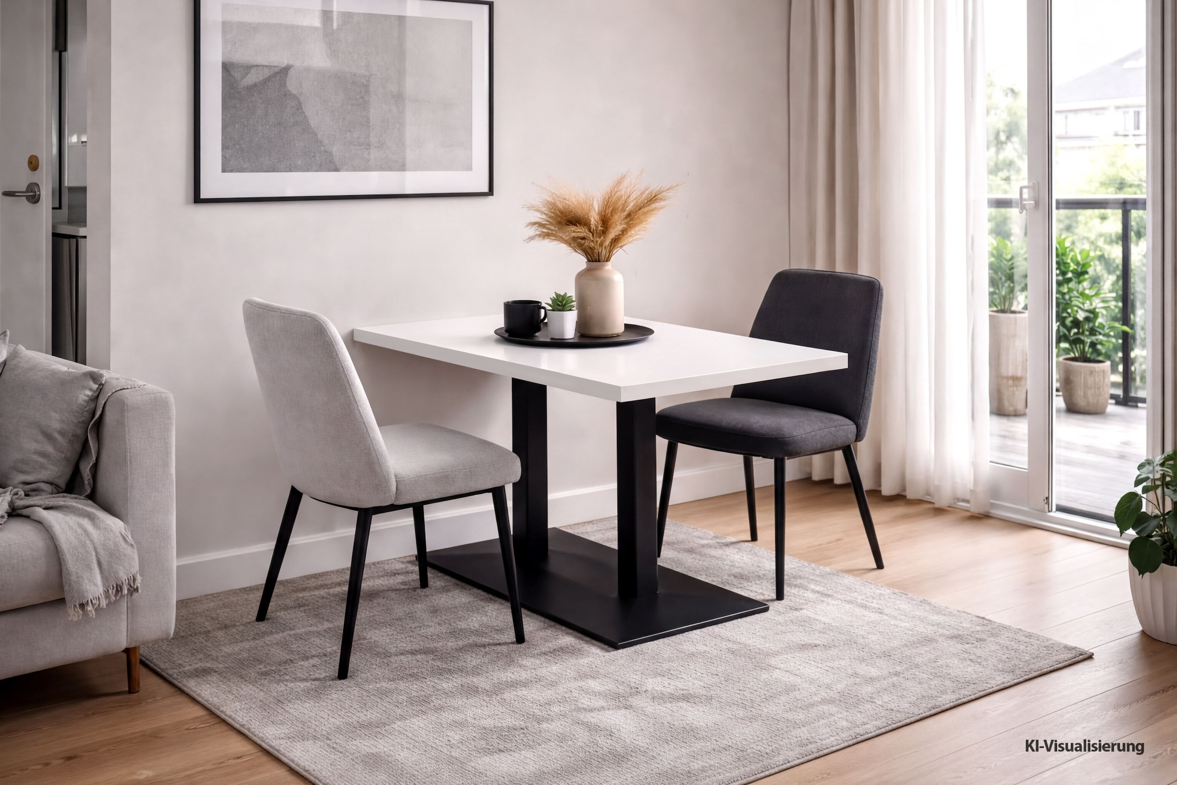 Mäusbacher Table de bistrot »Big Bistro Metall« Structure à double colonne, plaque carrée LPH 120x75x70 cm