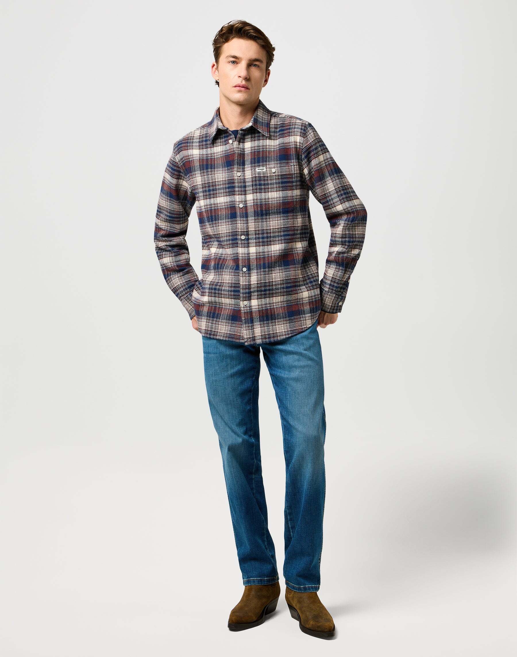 Wrangler Langarmhemd »WRANGLER Langarmhemd Brushed 1 Pkt Shirt«