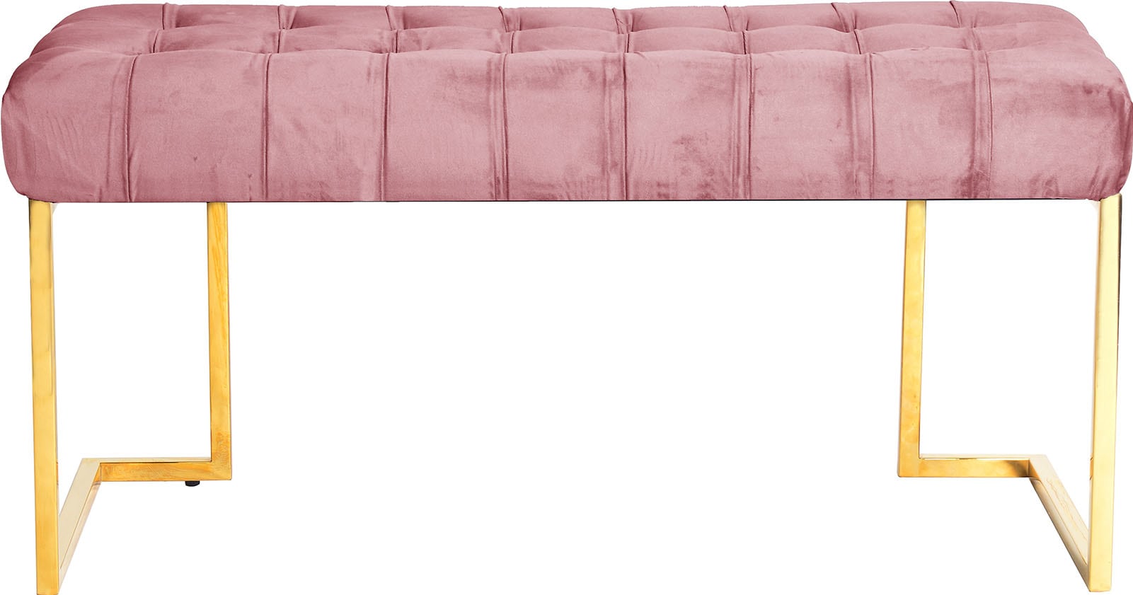 Kayoom Sitzbank »Rarity 225, Edler Touch durch goldenes Gestell« 1 Stk. tlg. eckig, samtweich, gesteppt, mit Zierknöpfen, Edelstahlgestell