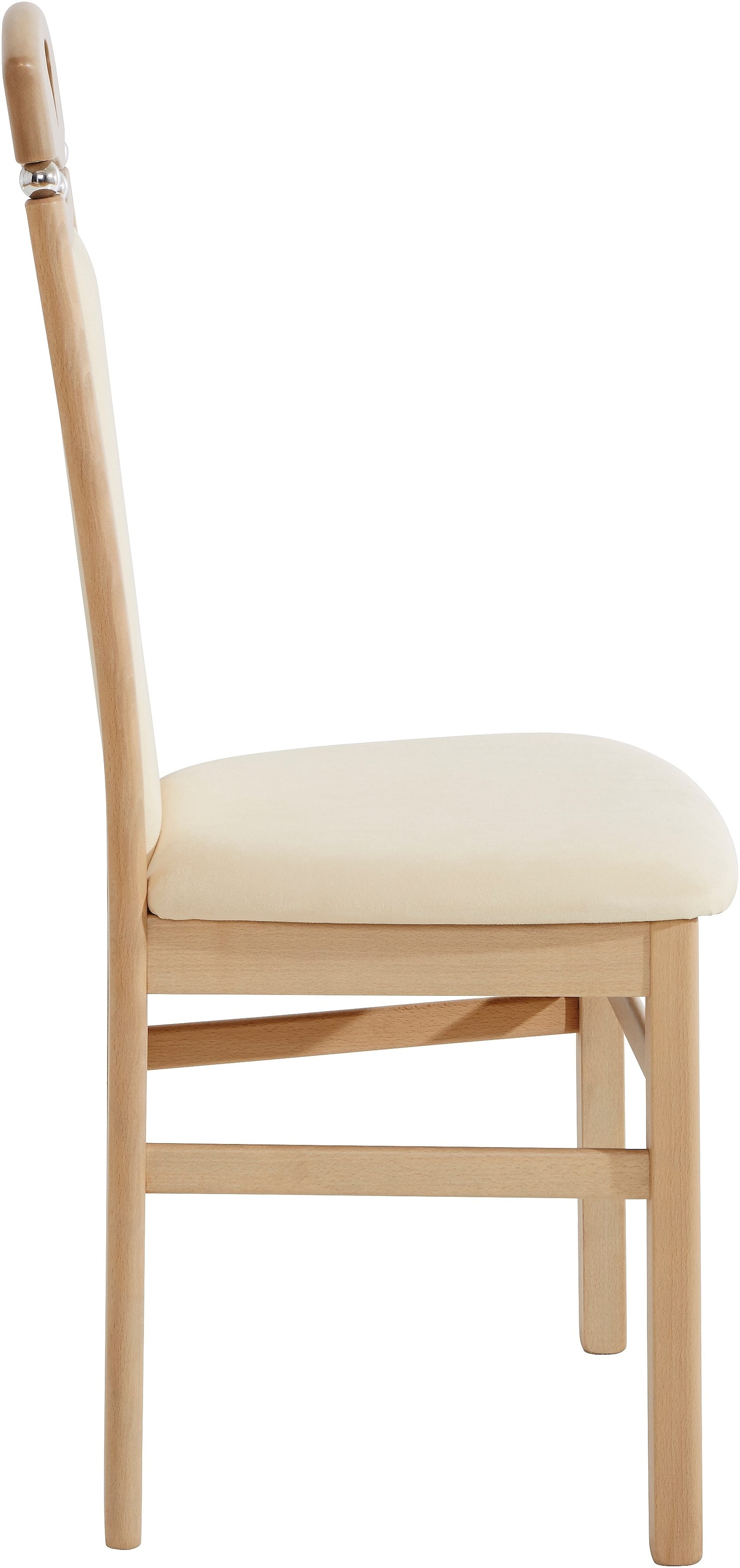 Home affaire Chaise de salle à manger »Berta Küchenstuhl« (Set) 2 cuisBezug in Microfaser, Gestell aus Buche Massivholz