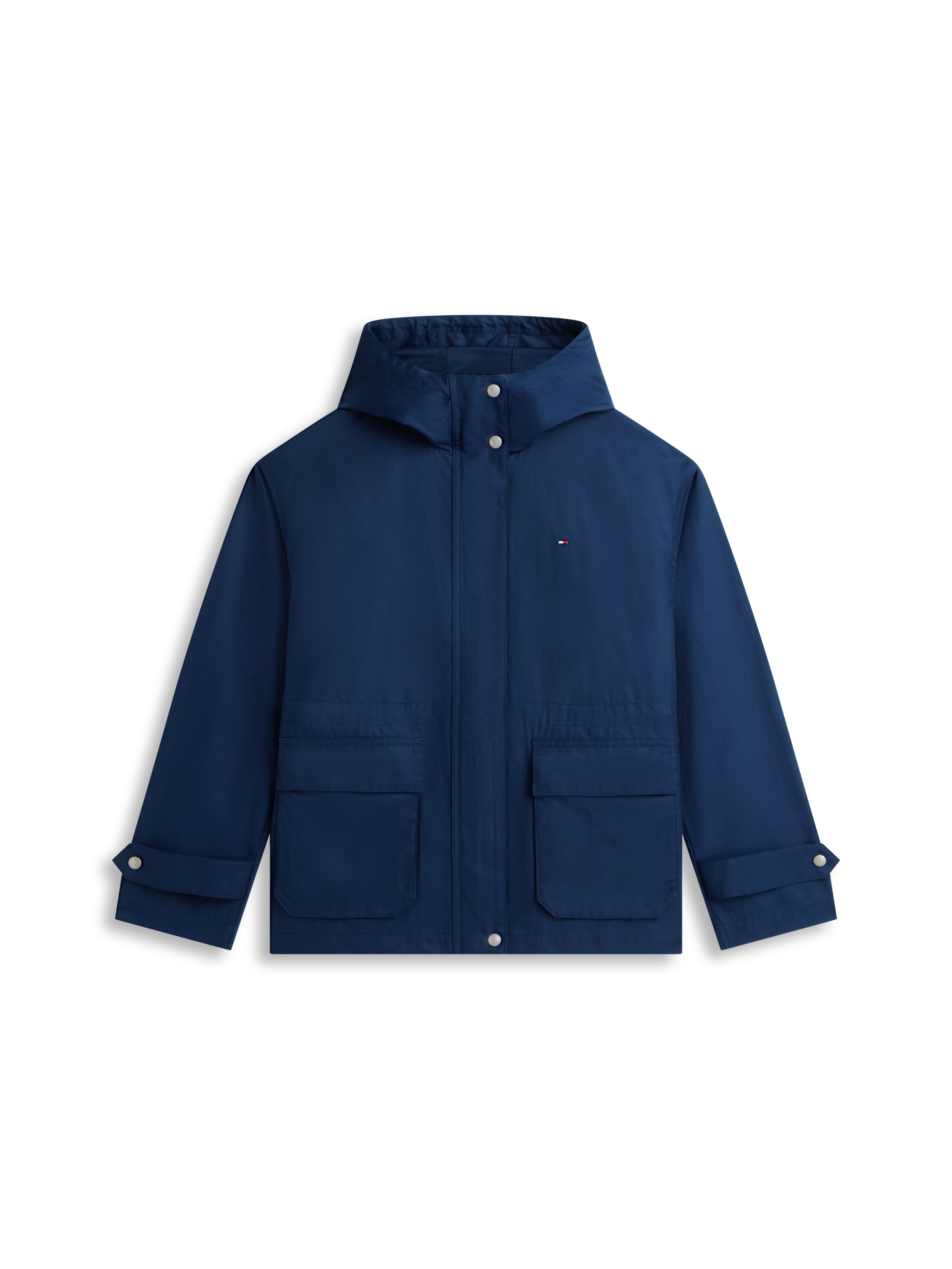 Tommy Hilfiger Outdoorjacke »COTTON NYLON UTILITY SHORT PARKA« mit Kapuze mit verdecktem Reissverschluss