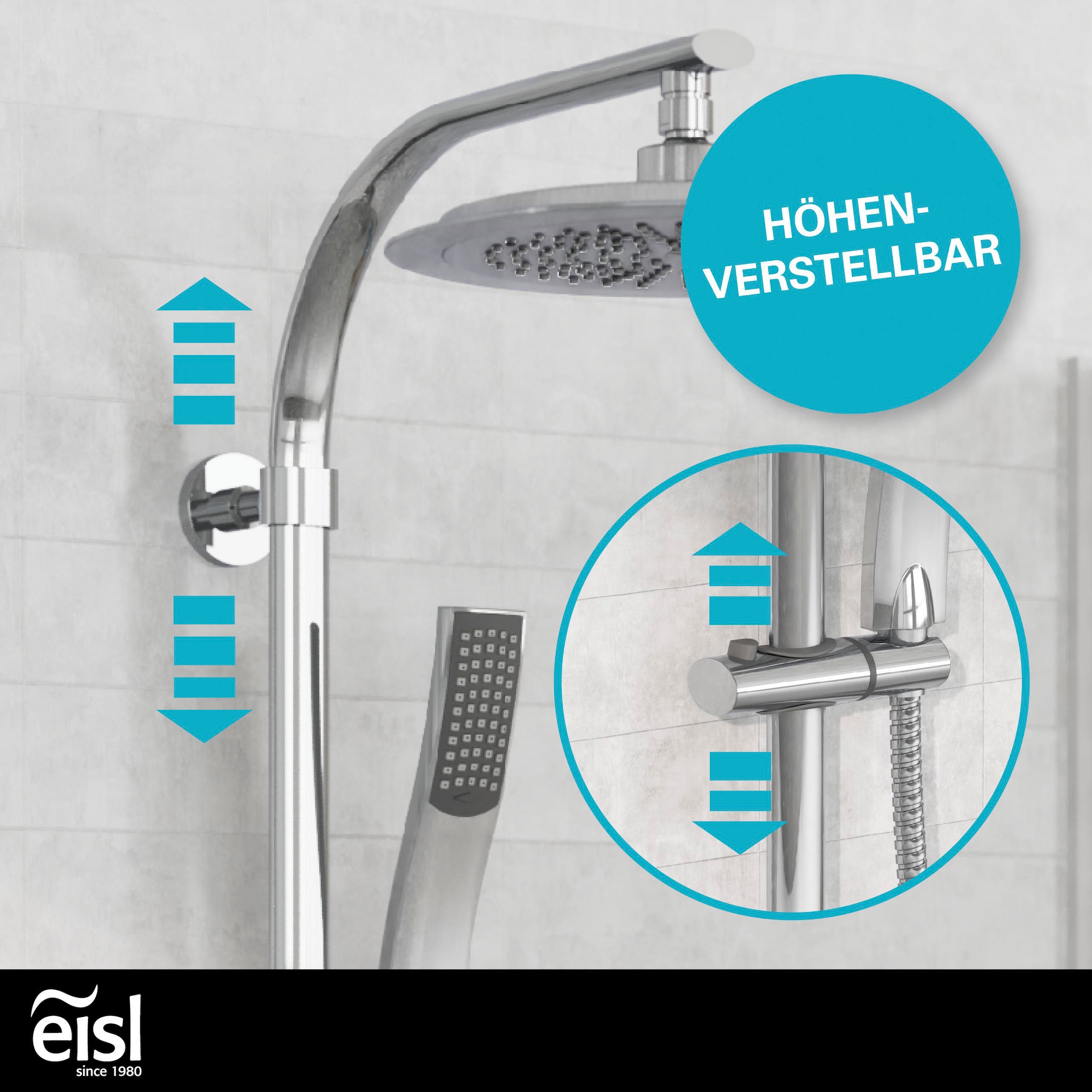 Eisl Duschsystem »STILOVAL« Regendusche ohne Armatur, Duschsystem mit Kopfbrause und Handbrause