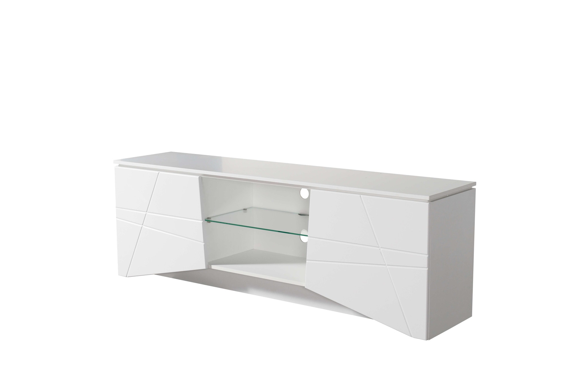 INOSIGN Table basse »Cadiz TV-Board« TV-Kommode mit Hochglanzfronten und Fräsungen, Glasboden