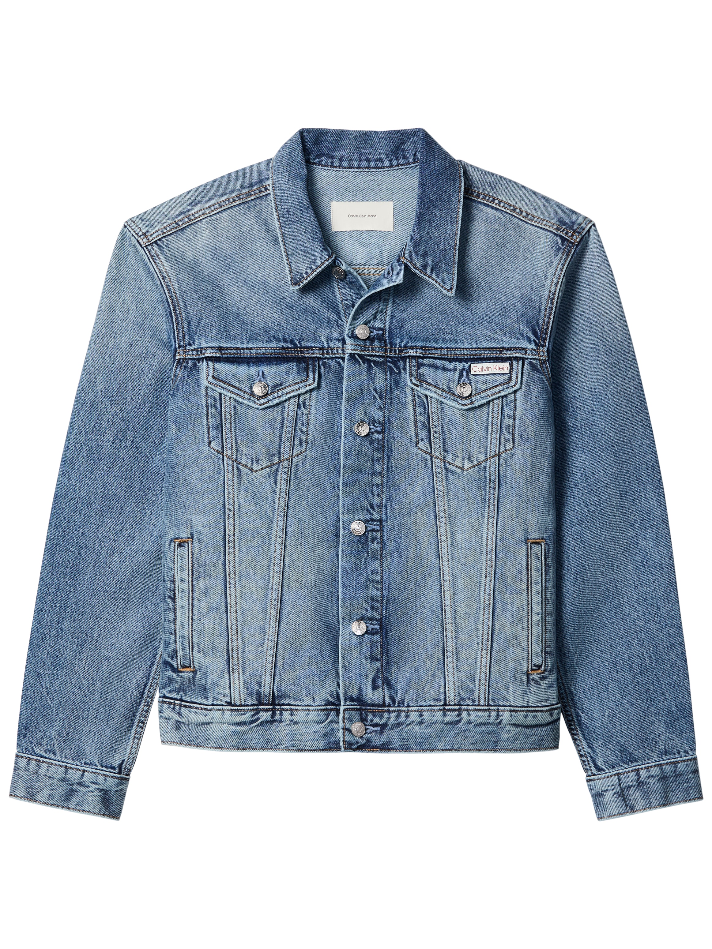 Calvin Klein Jeans Veste en jean »ANDREW CLASSIC TRUCKER« coupe authentique des années 90, boutons métalliques avec logo