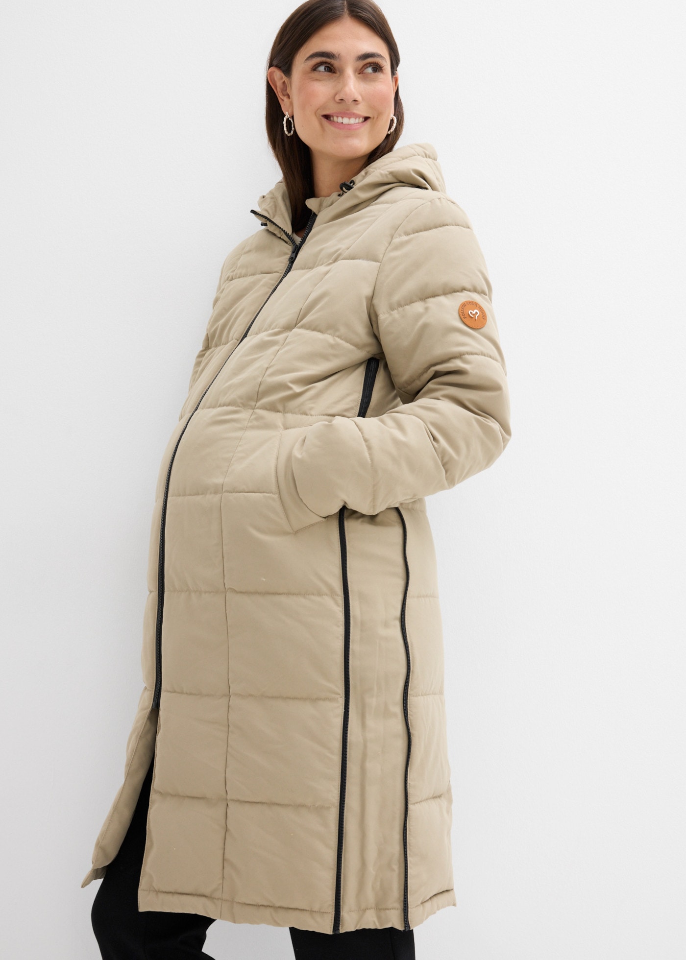 bonprix Manteau de grossesse en manteau matelassé, avec insert amovible à capuche, coupe régulière