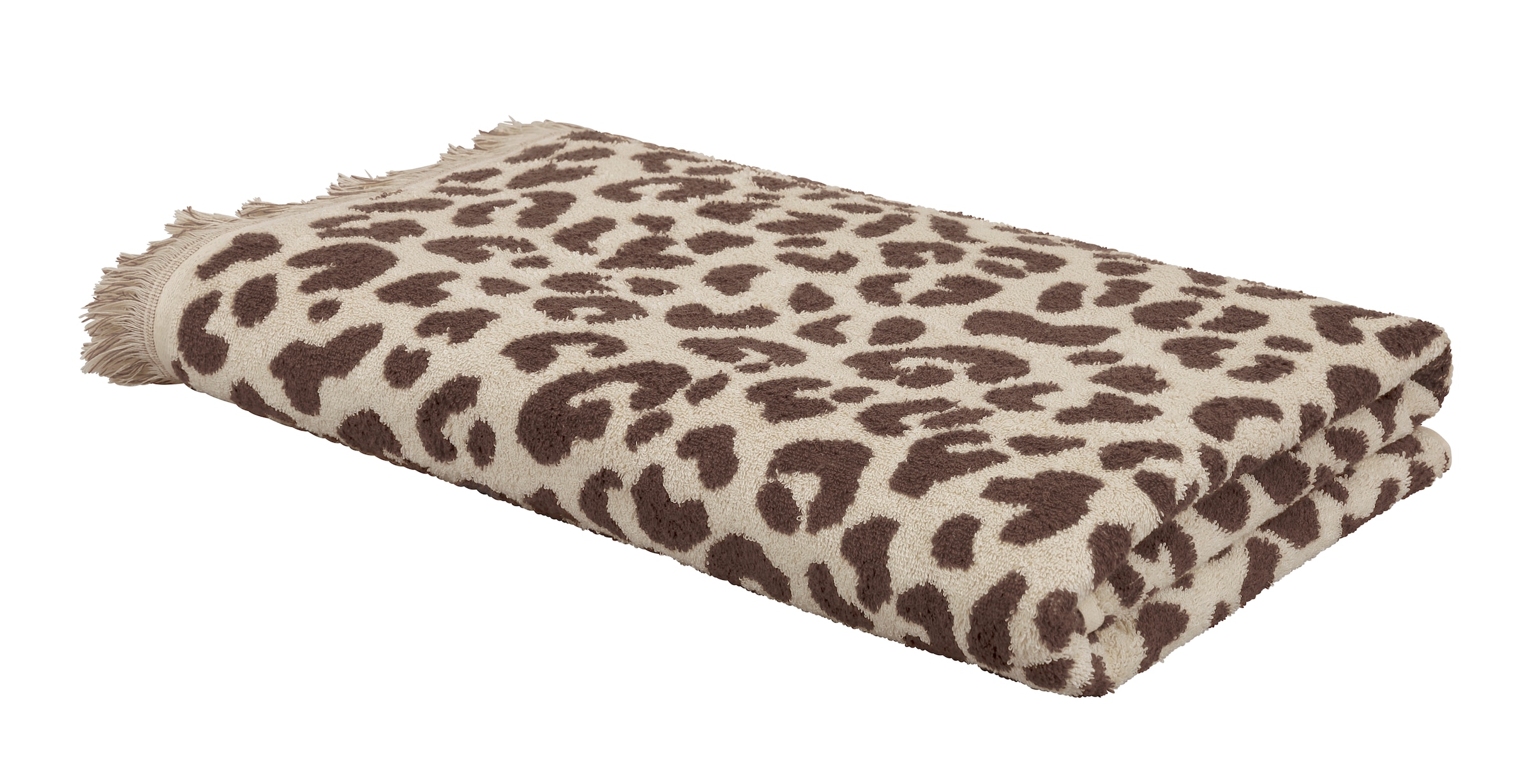 GOODproduct Strandtuch »Tiffani, Leopardenmuster, Premium Strandtücher 2-tlg, 500 gr/m²« 90x180 cm, Animal Print, Leo, modern, Urlaub, mit Fransen