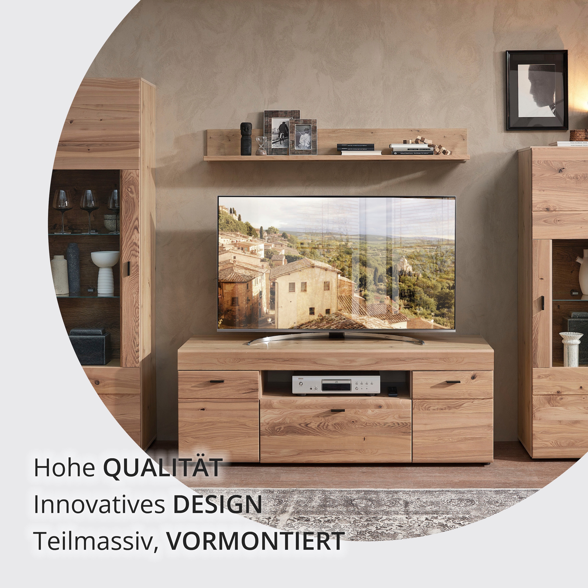 Wohnconcept Meuble mural »MALAGA Wohnwand, 305/194/49 ( BxHxT)« 4 cuis tlg.
