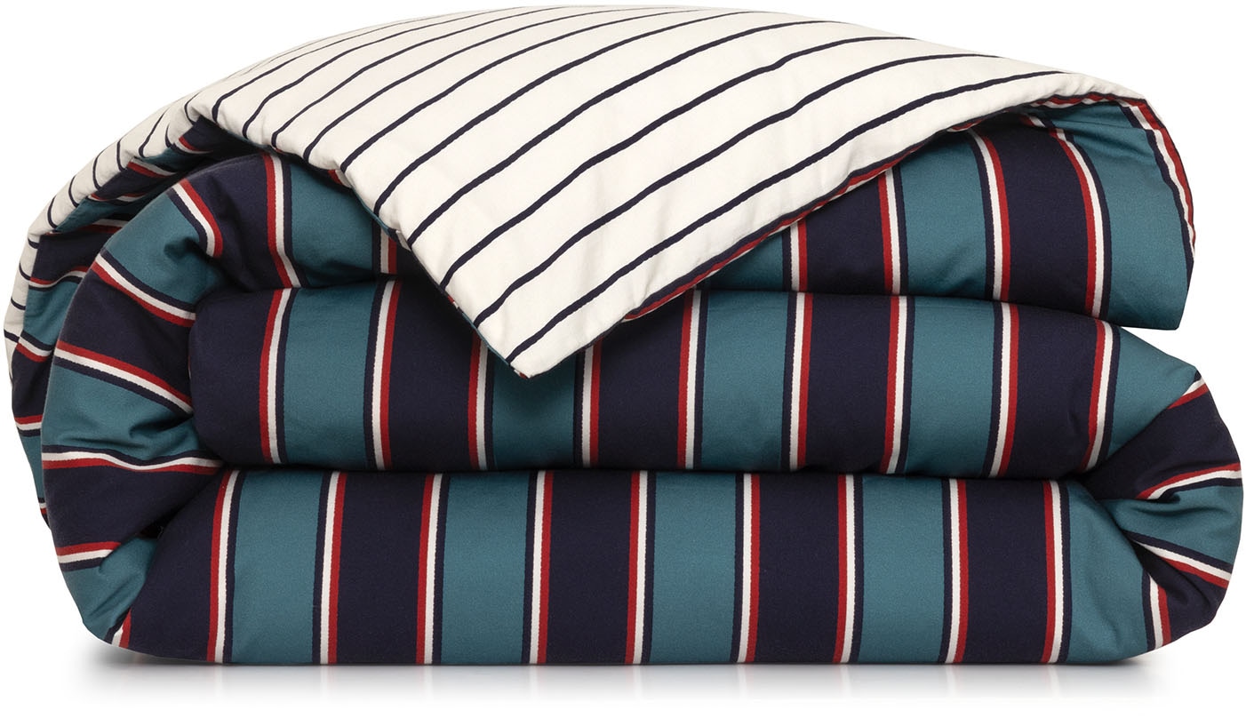 Lacoste Wendebettwäsche »LBOLD« 2 tlg. ab Grösse 135x200 cm, PREMIUM Satin, Streifen Design, 100% Baumwolle