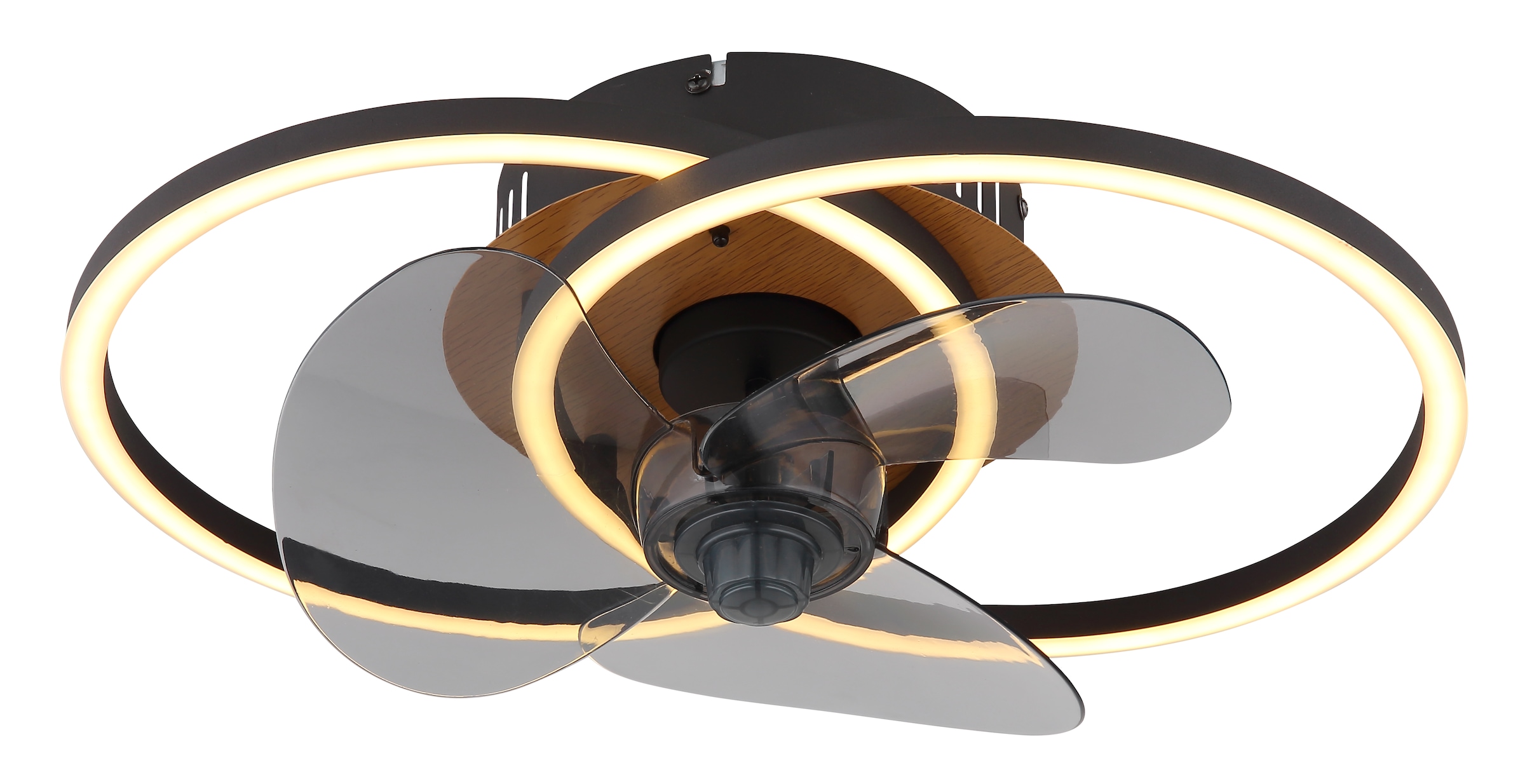 GLOBO LIGHTING Deckenleuchte »KAREN« LED-Modul 1 Stk. warmweiss - kaltweiss Deckenventilator, Deckenlampe, moderner Ventilator, Holz Optik