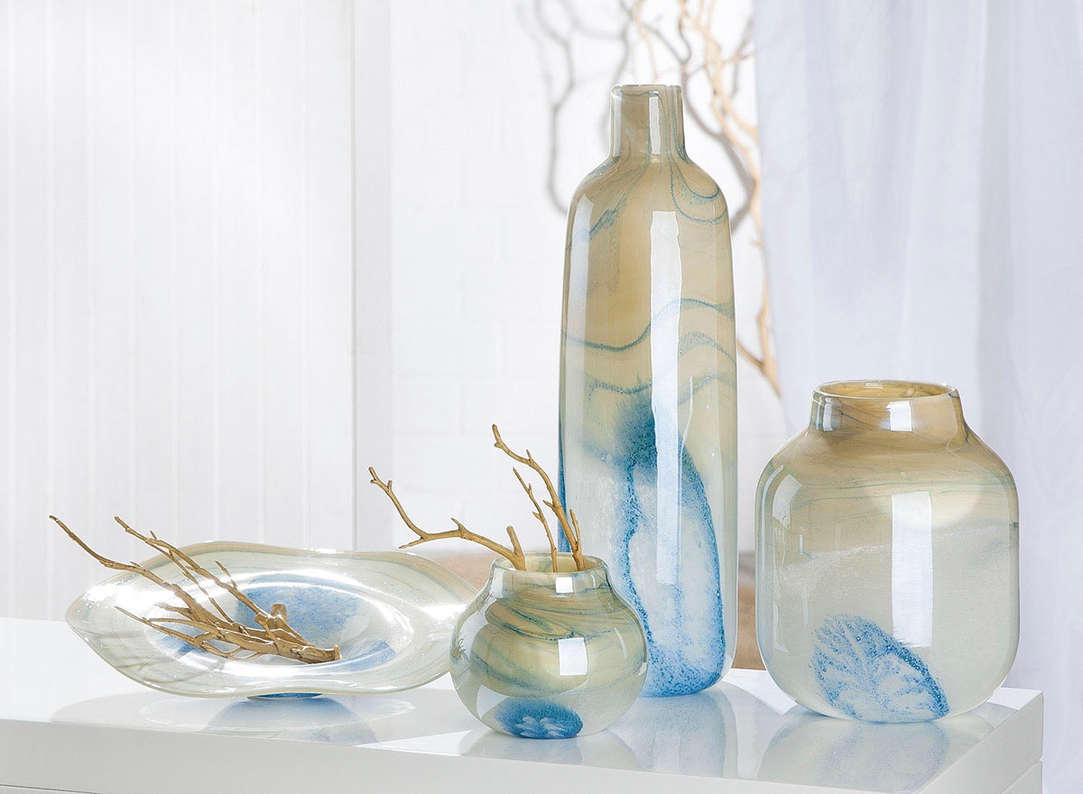 Casablanca by Gilde Tischvase »Fresh, Dekovase« Vase aus durchgefärbtem Glas, Höhe ca. 24 cm