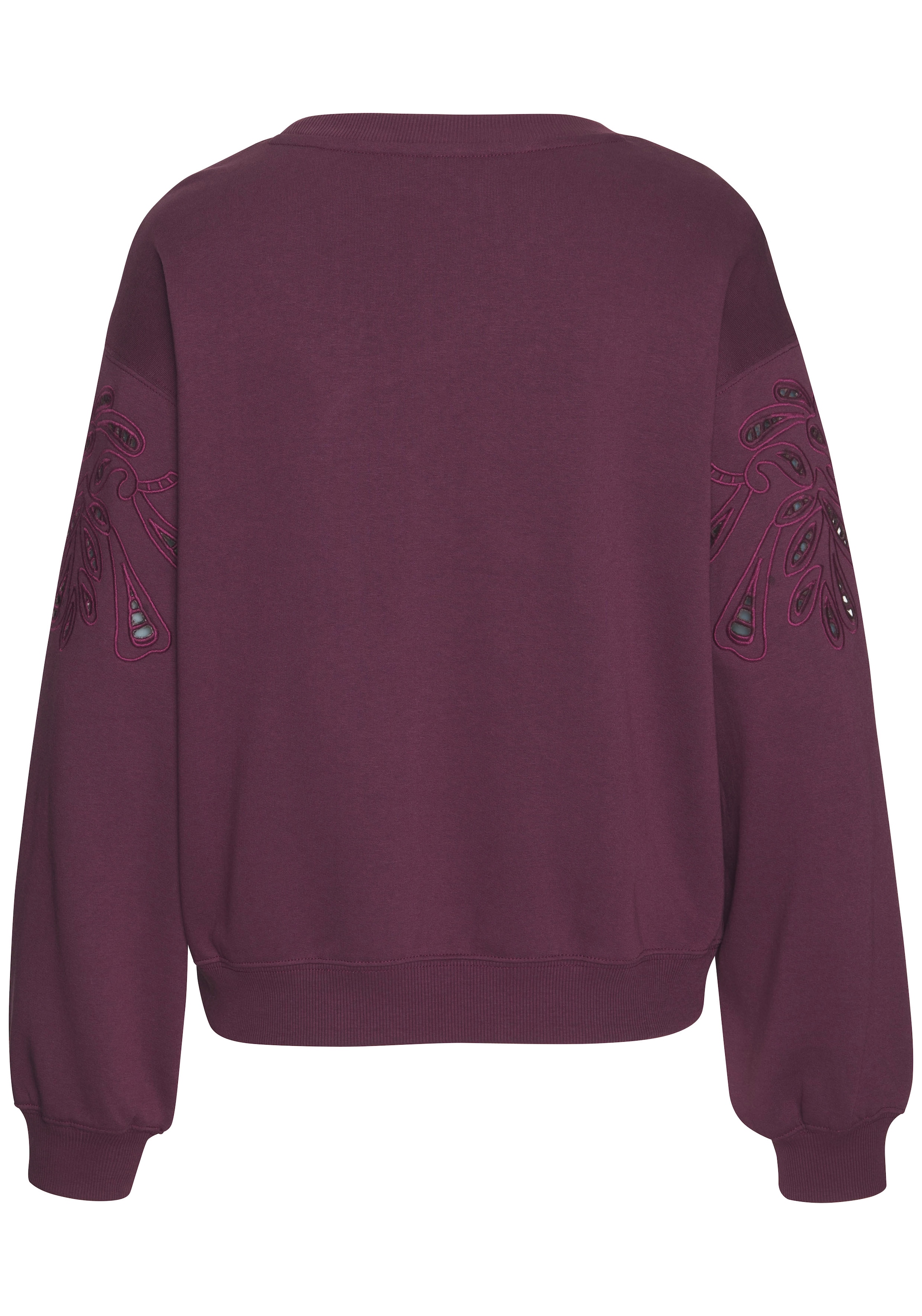 Vivance Sweatshirt mit Lochstickerei, weicher Baumwoll-Mix