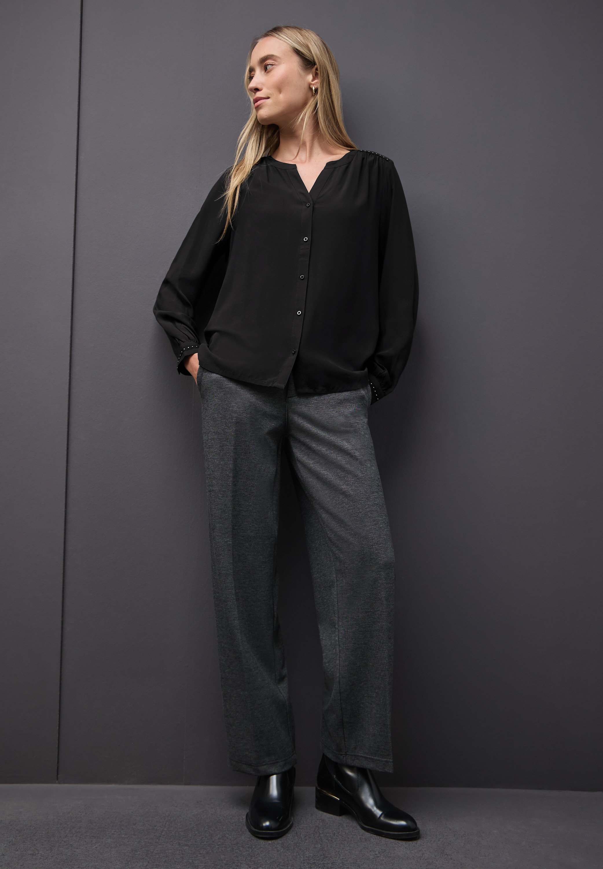 STREET ONE Blouse à manches longues mit Nieten