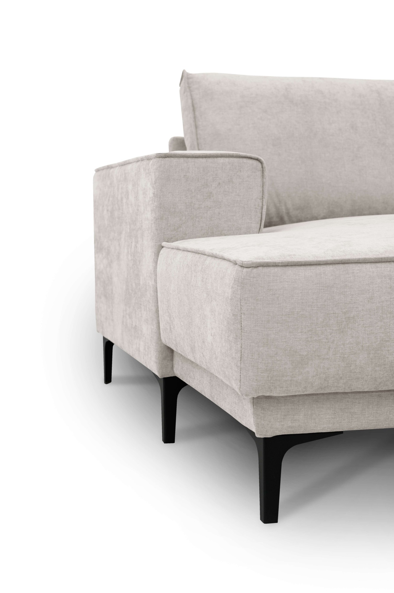 GOODproduct Paysage de salon »OLAND Struktur fein U-Form, XXL, B: 345 cm, Skandi-Design« Forme en U, 345 cm, suspension à ressorts ondulés, design scandinave, pieds en métal