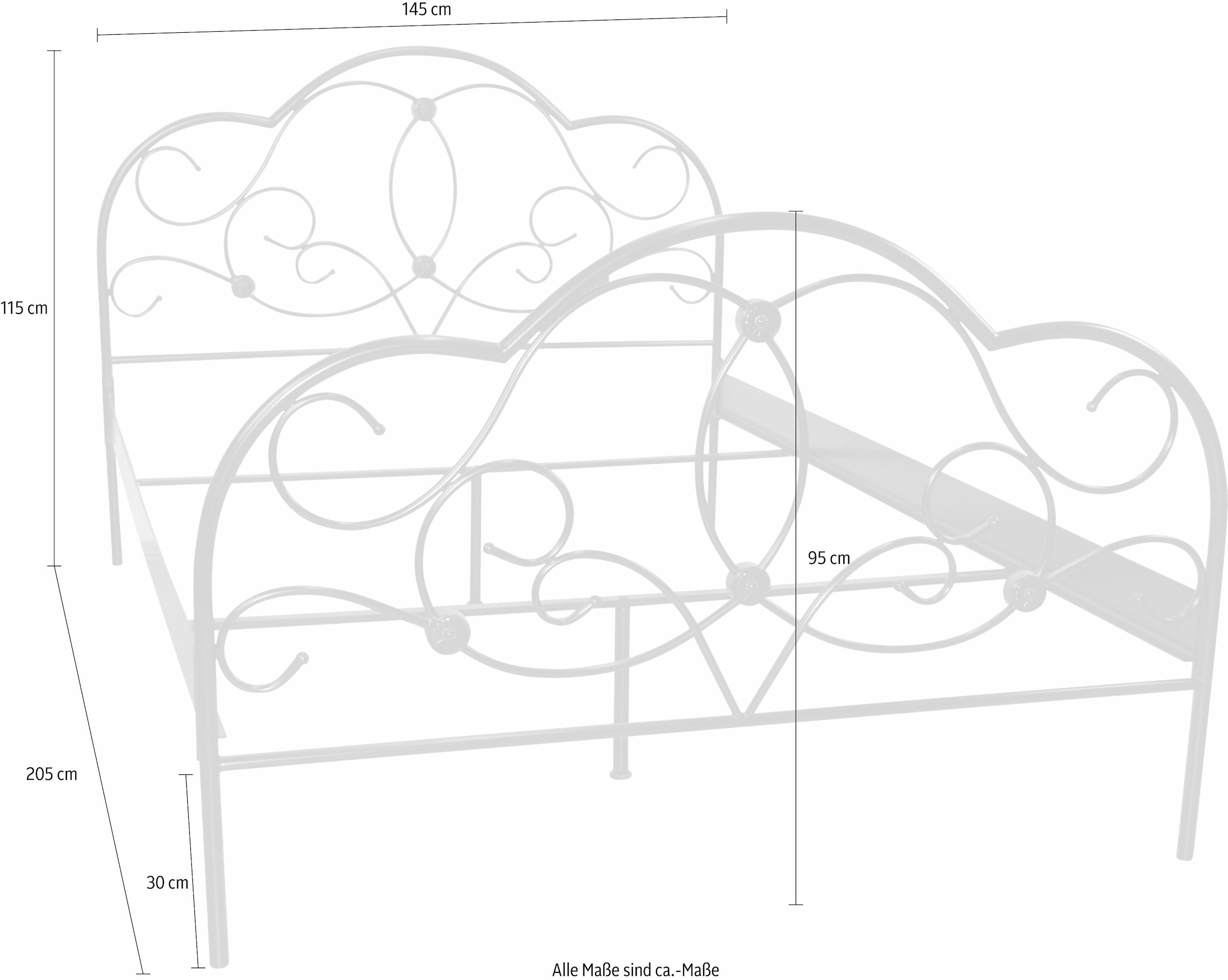 Home affaire Metallbett »TOPSELLER!« OTTOs Choice,  mit aufwendiger Verzierung, romantischer Stil