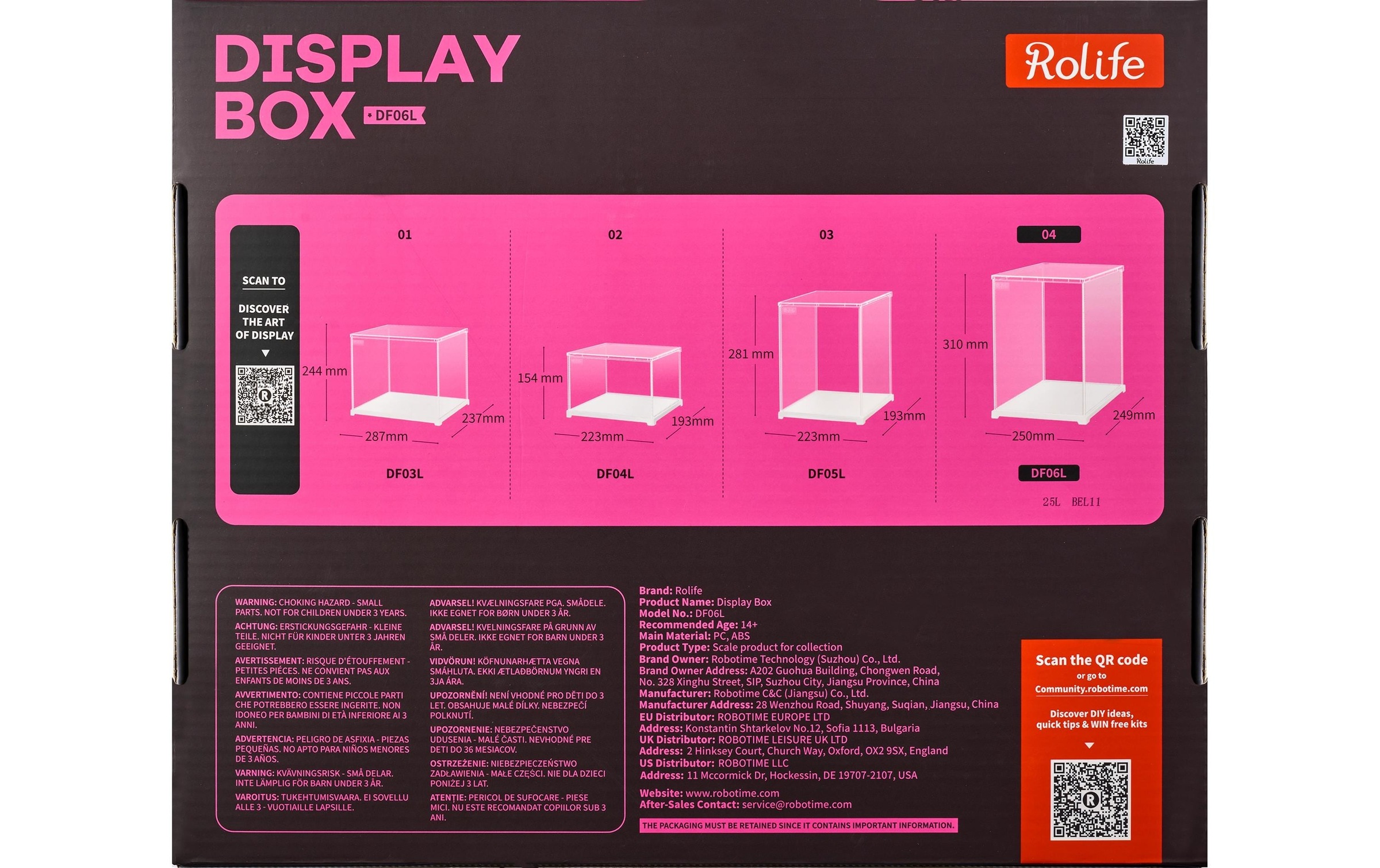  Modellbausatz »Rolife Display box 250 x 249 x 310 mm« 6 Stk. tlg.