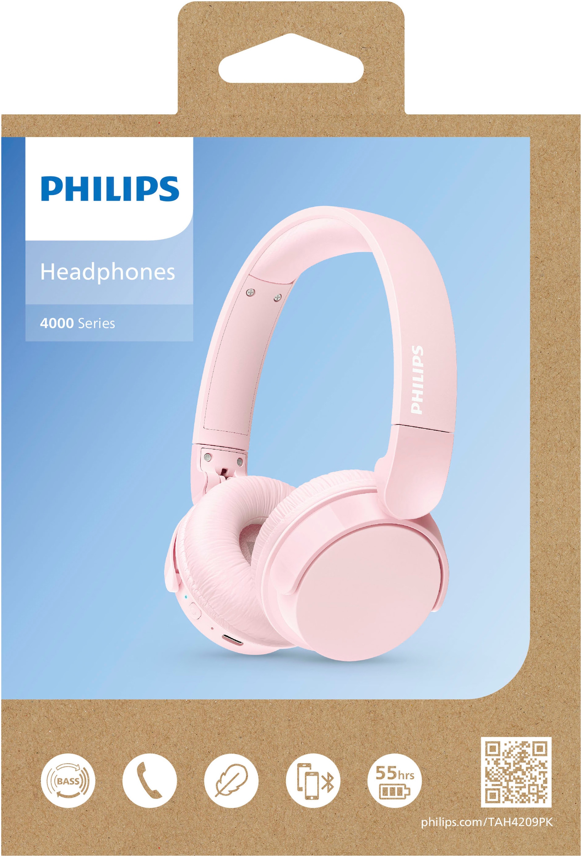 Philips On-Ear-Kopfhörer »TAH 4209« A2DP Bluetooth | AVRCP Bluetooth | Bluetooth | HFP Geräuschisolierung | Multi-Point-Verbindung | Sprachsteuerung | integrierte Steuerung für Anrufe und Musik