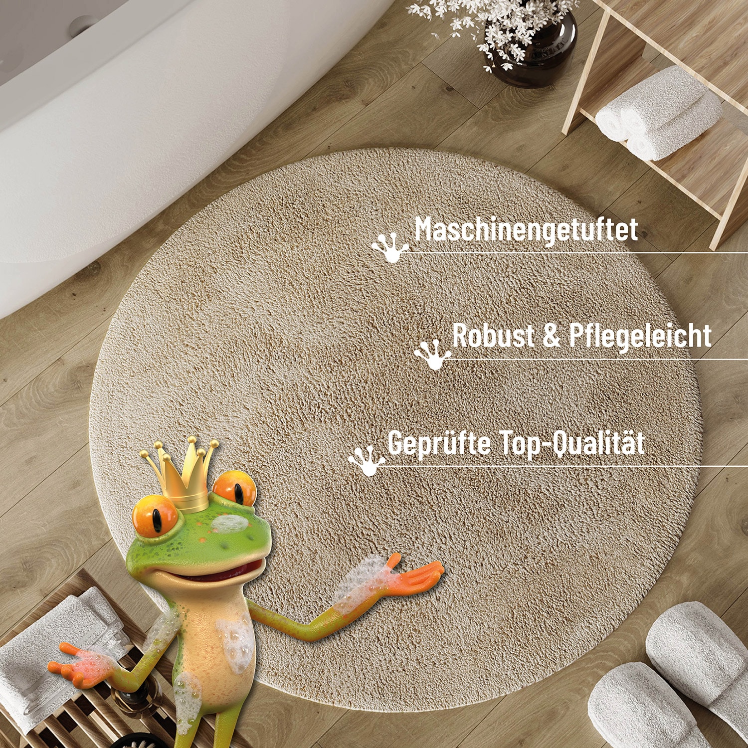 Wecon home Basics Tapis de bain »Erik« Höhe 20 mm waschbar, rutschfest, sehr weich, strapazierfähig, pflegeleicht