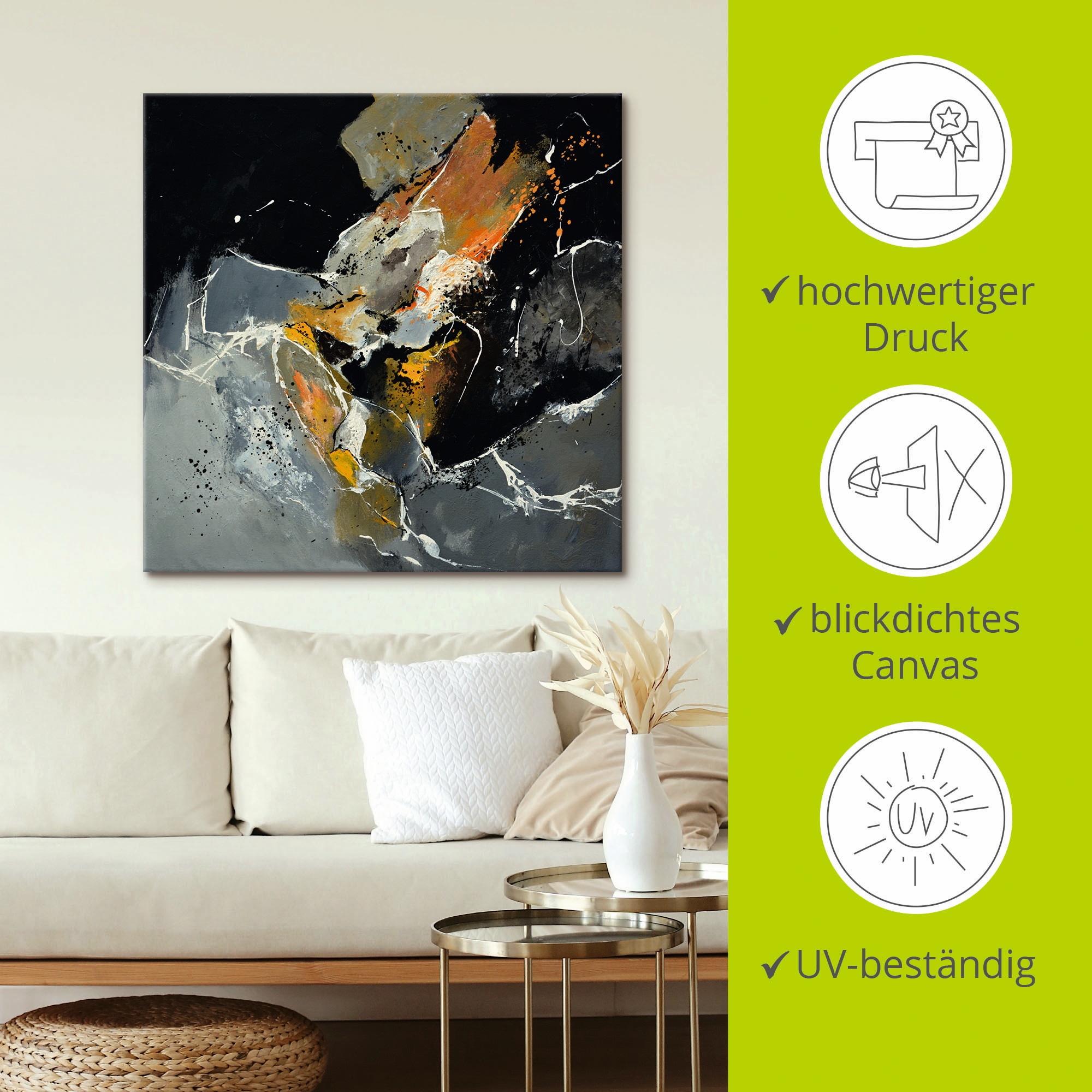 Artland Tableau sur toile »Abstrakt XV« 1 cuis tlg. auf Holzrahmen gespannt