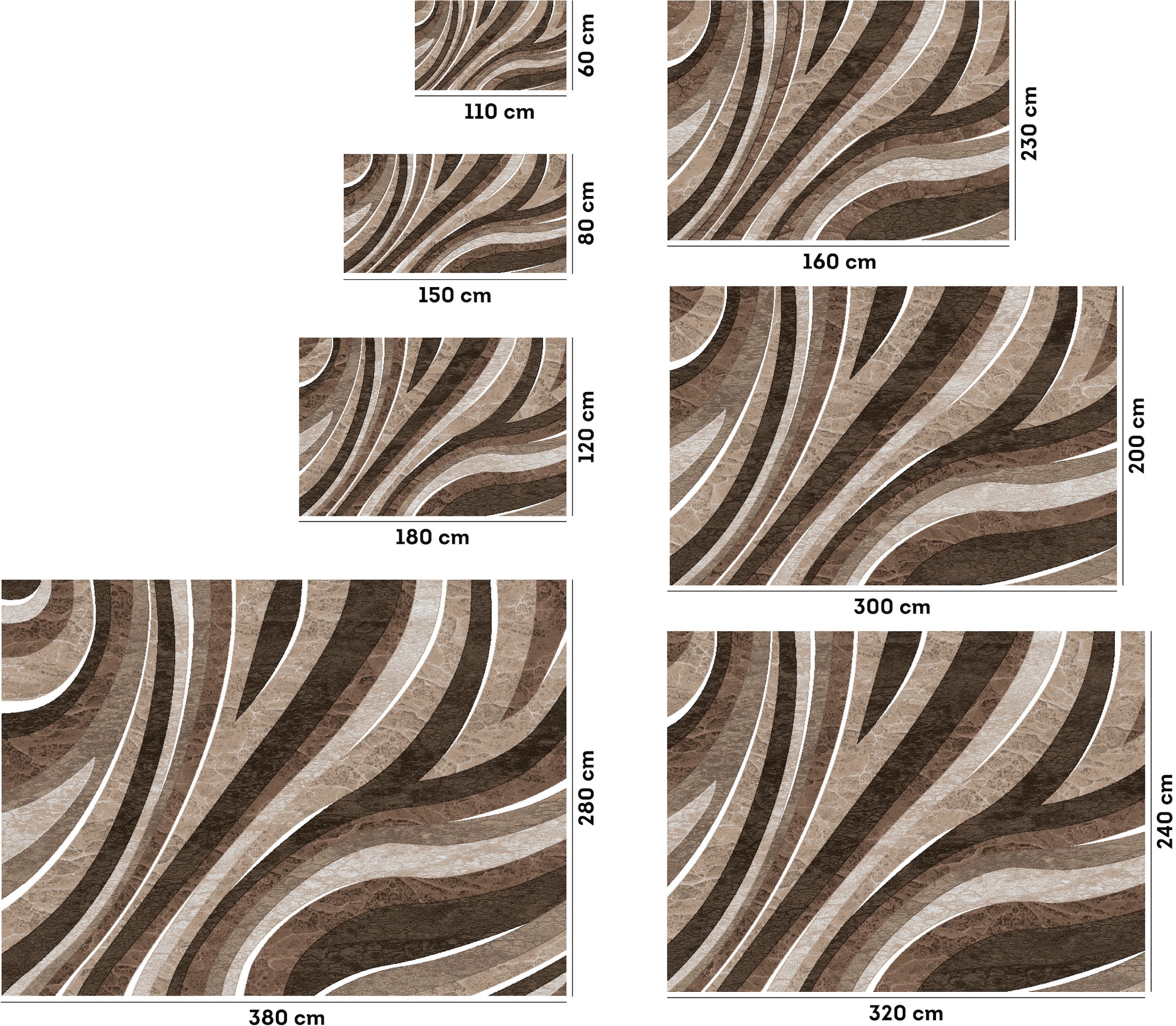 my home Teppich »Livil, modernes Wellen-Design« rechteckig 8 mm Höhe 3D-Effekt, Kurzflor, Wohnzimmer, Esszimmer, Schlafzimmer