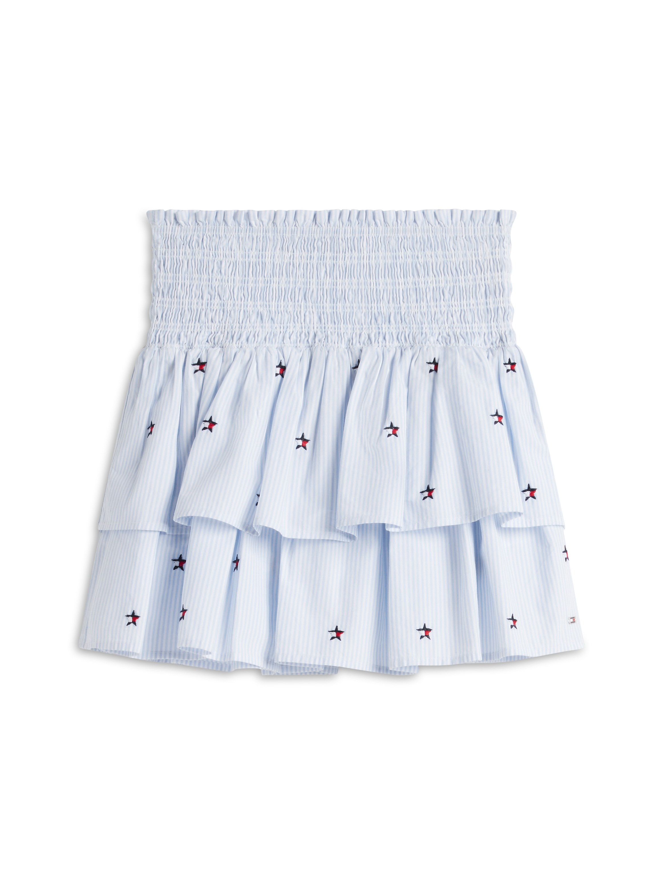 Tommy Hilfiger Jupe étagée »STAR STRIPES SKIRT« enfants jusqu’à 16 ans, bord côte smocké, brodé