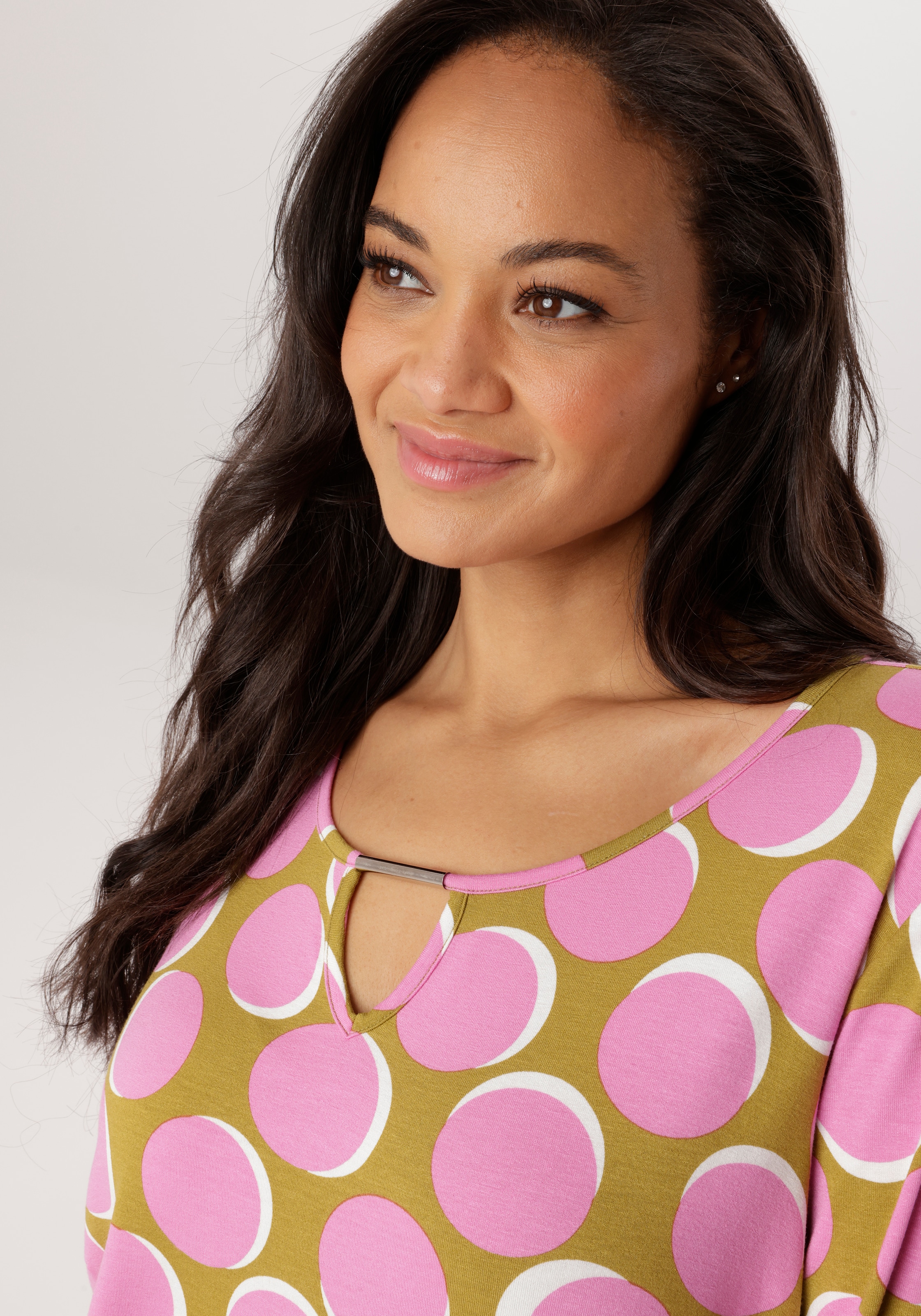 Aniston PLUS T-shirt à manches longues mit grossflächiger Druck - NEUE KOLLEKTION