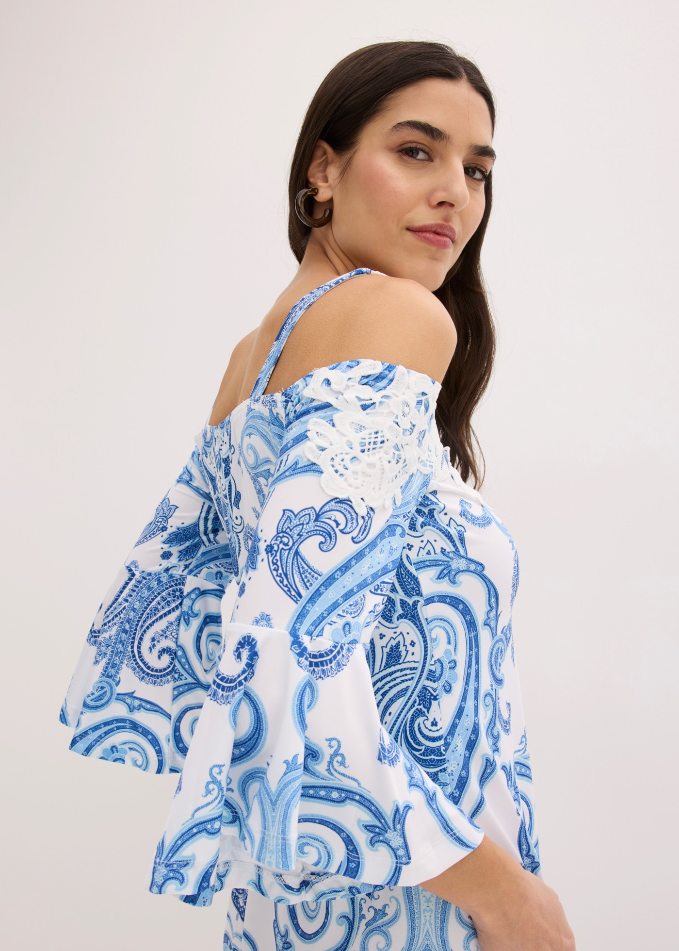 bonprix Off-Shoulder-Kleid für Partys, Off-Shoulder-Design, Halbarm, ausgestellte Passform