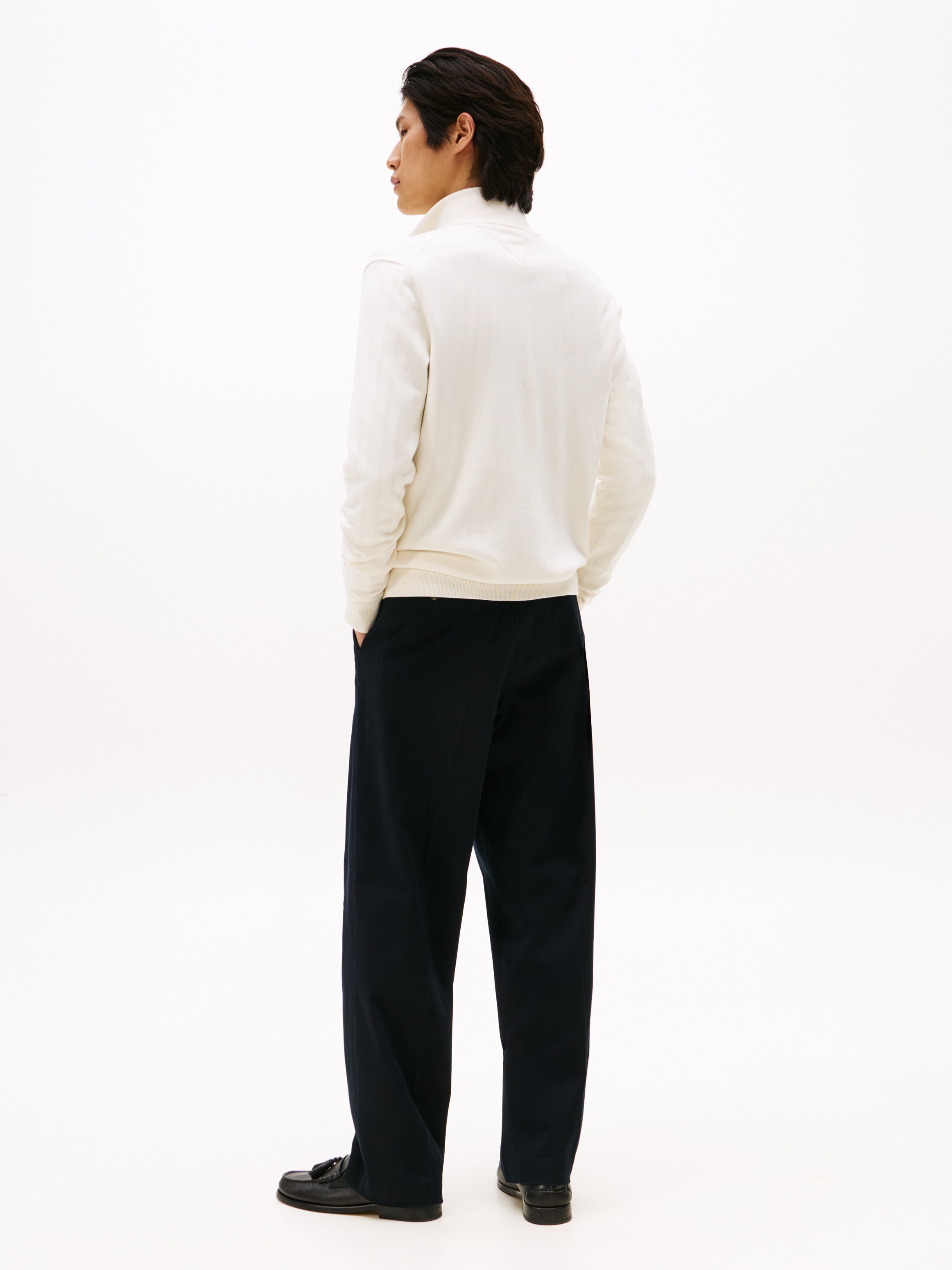 Tommy Hilfiger Veste en tricot »ESSENTIAL COTTON ZIP THRU« mit Logostickerei