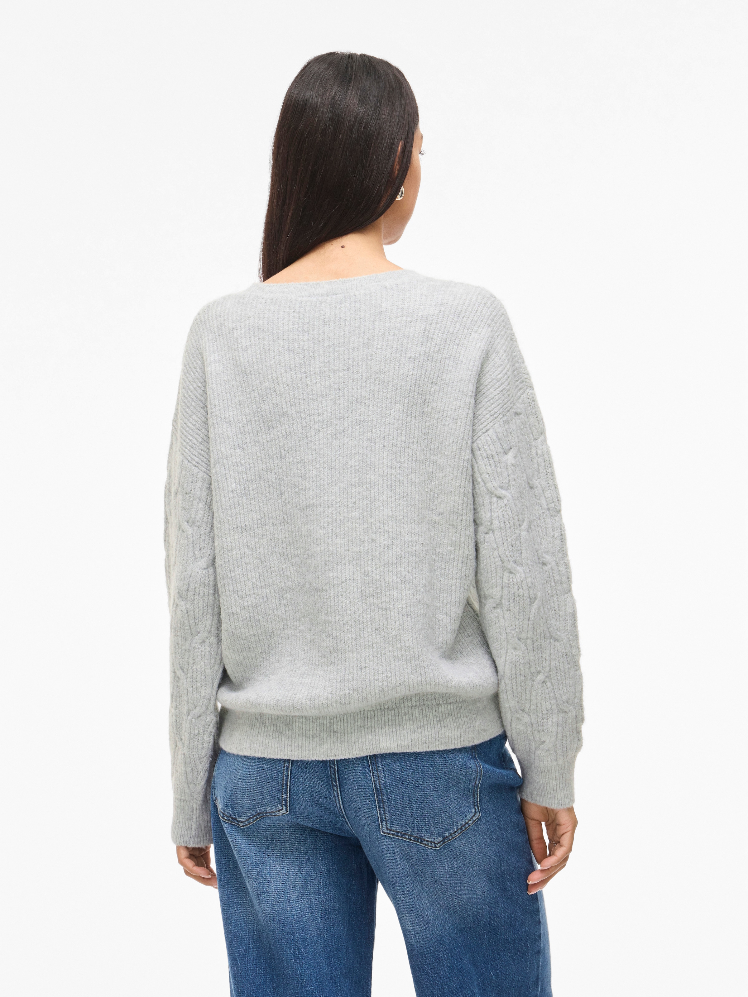 Vila Pull en tricot »VILASSIA O-NECK L/S CABEL KNIT TOP -NOOS«