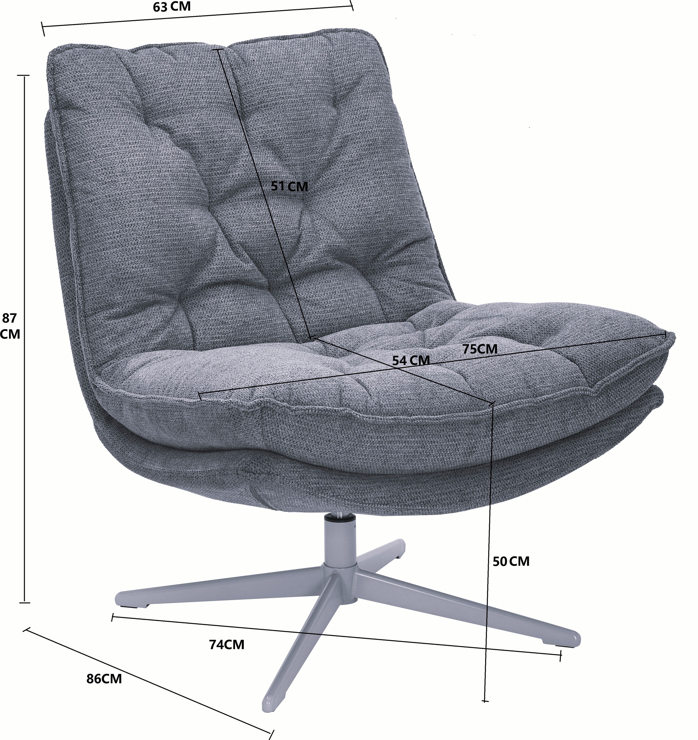 GOODproduct Fauteuil »LENII« 360° Grad drehbar