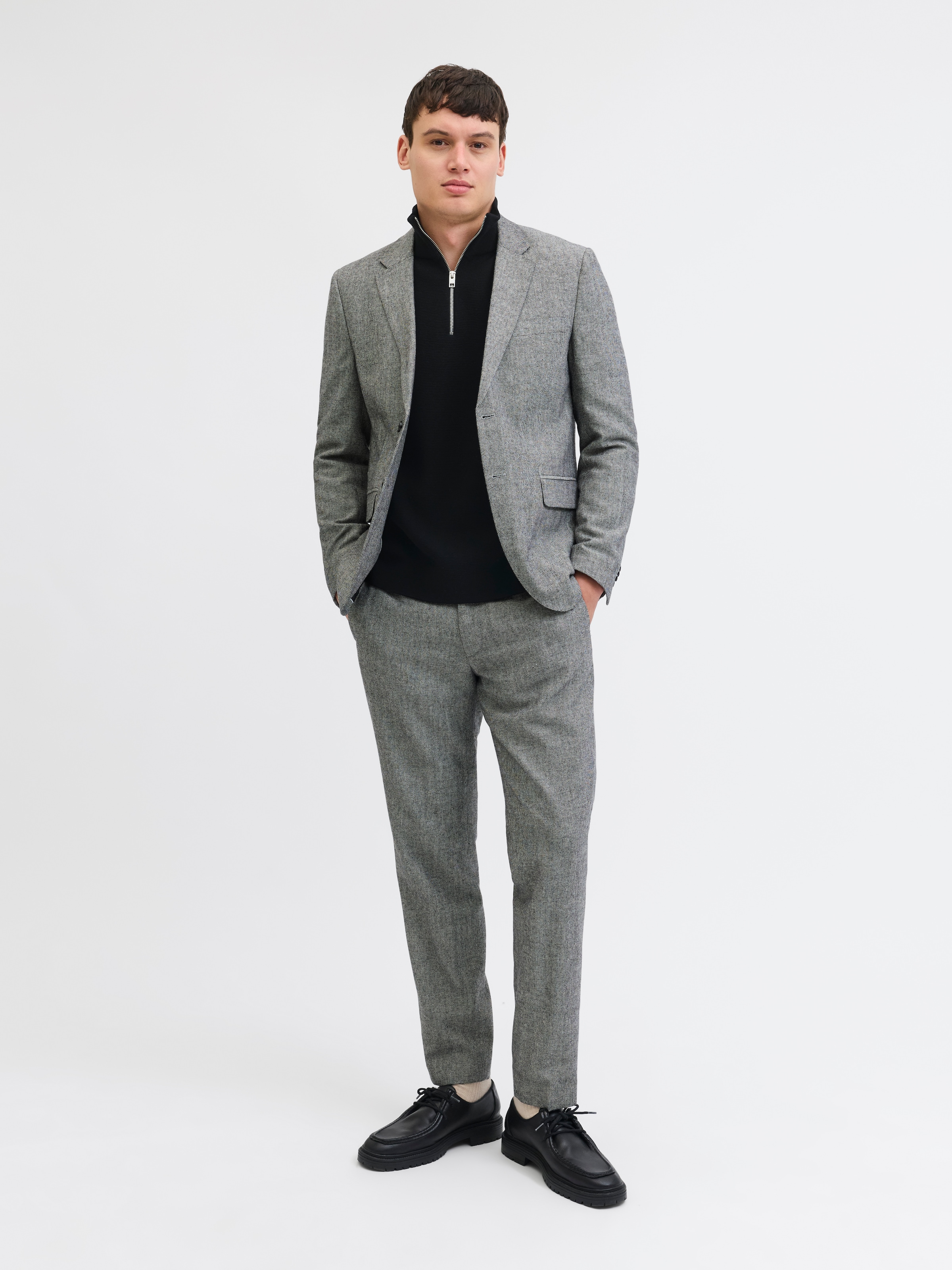 Jack & Jones Troyer »JPRBLAMILANO STITCH KNIT HALF ZIP SN« coton, coupe décontractée