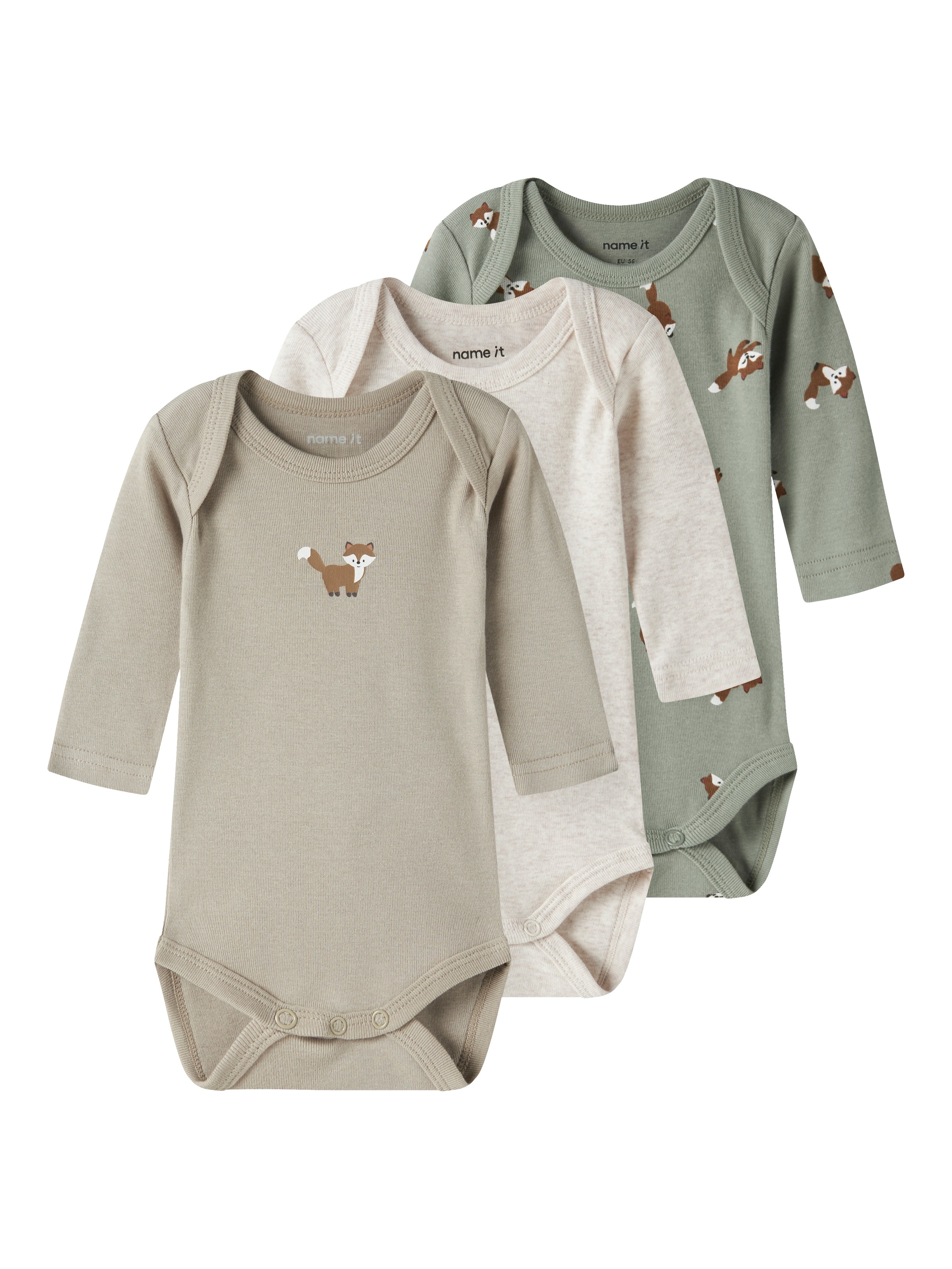 Name It Body à manches longues »NBMBODY 3P LS FOX NOOS« Packung, 3 pièces