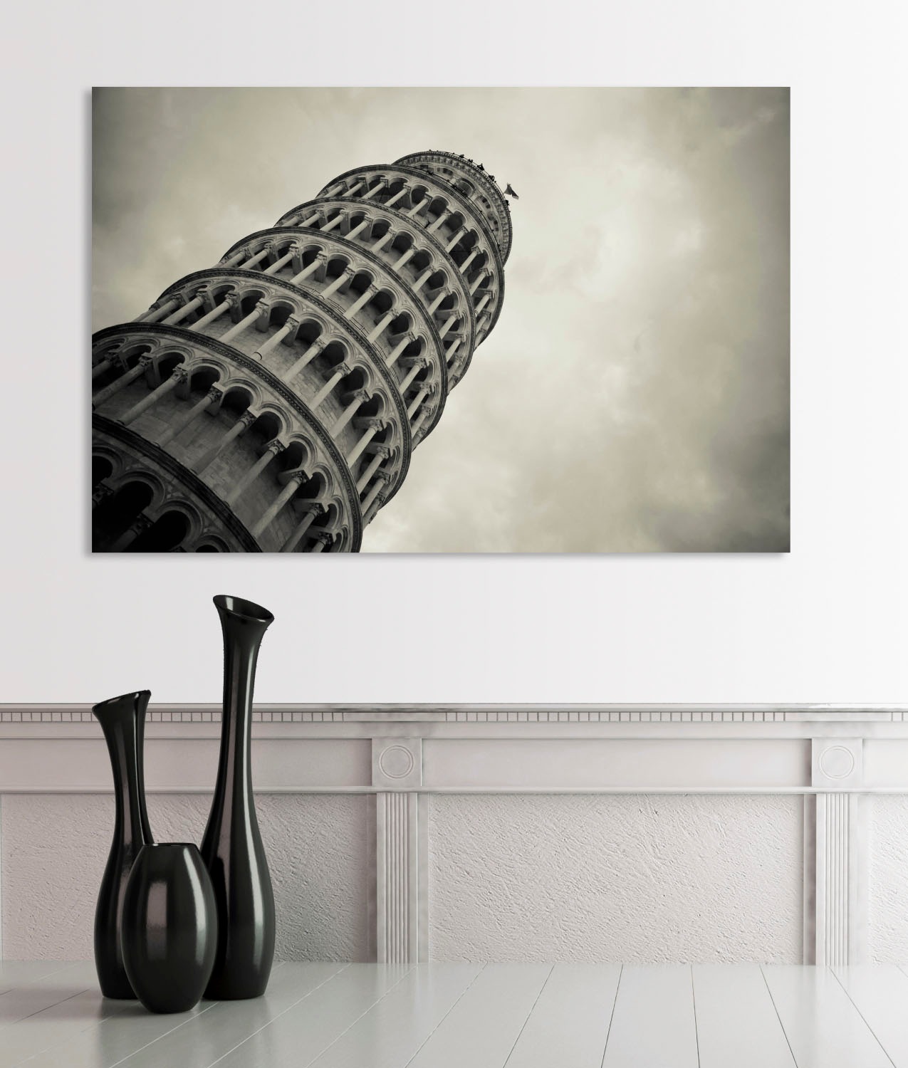 queence Tableau en verre acrylique »Der schiefe Turm« Fine Art-Print in Galeriequalität
