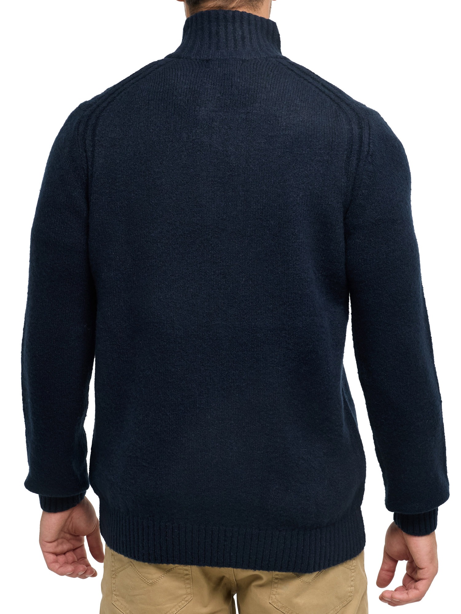 Indicode Strickpullover »INVestdale ½ placket« Materialmix, regular fit