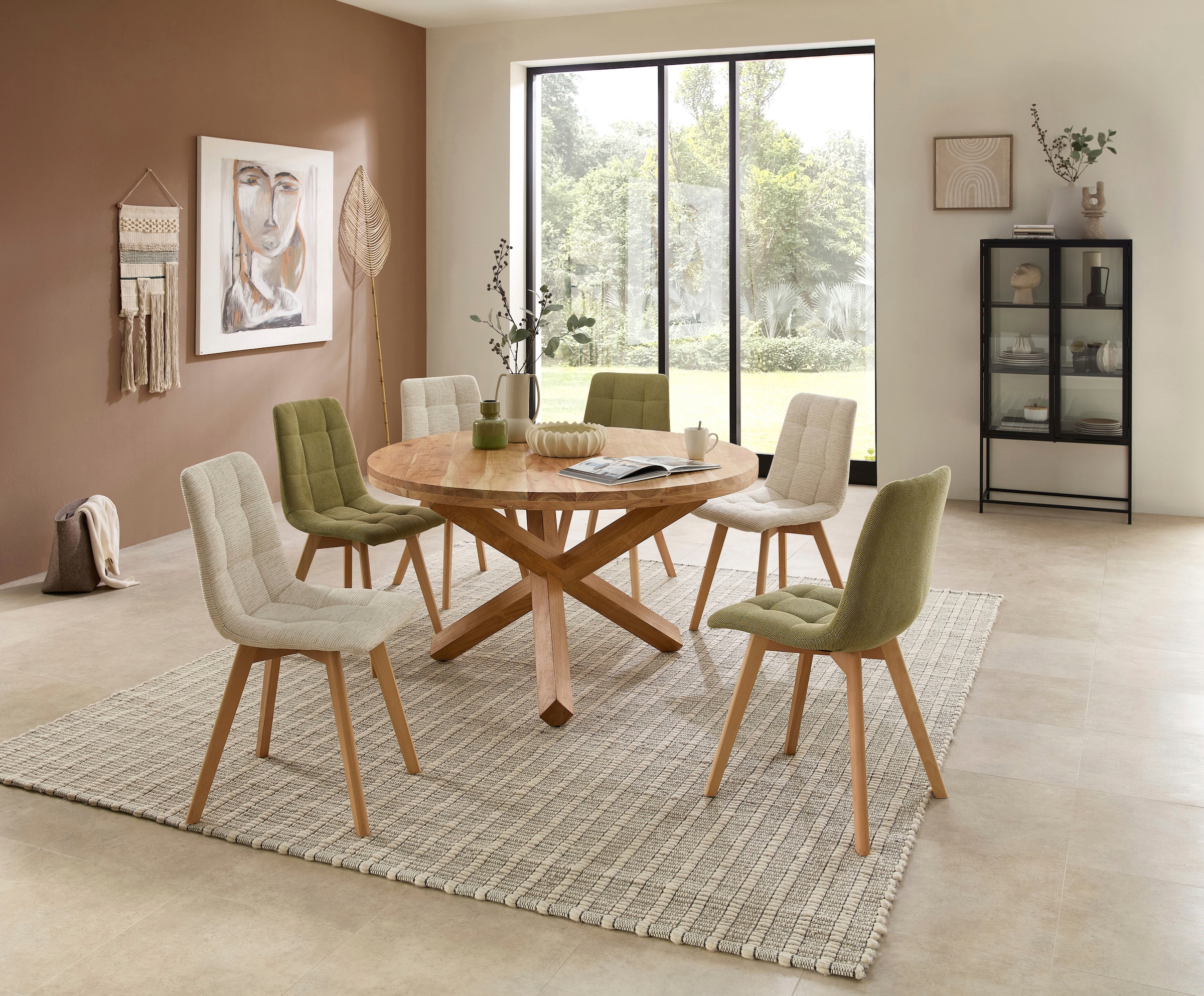 Stolkom Chaise à 4 pieds (Ensemble) 2 cuislargeur 55 cm, piétement 4 pieds en bois massif