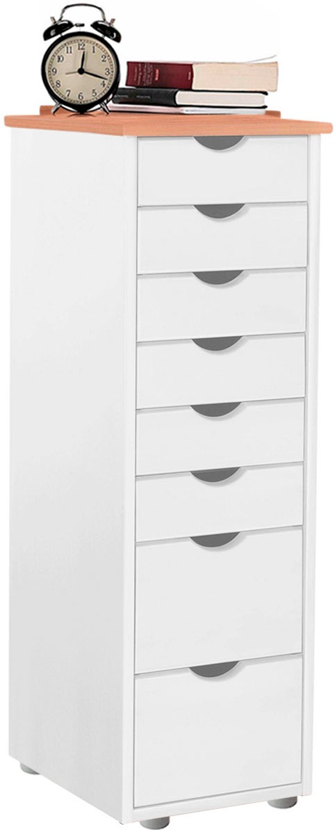 GOODproduct Commode »Gava« massives Kiefernholz, mit vielen Stauraummöglichkeiten, Breite 34 cm