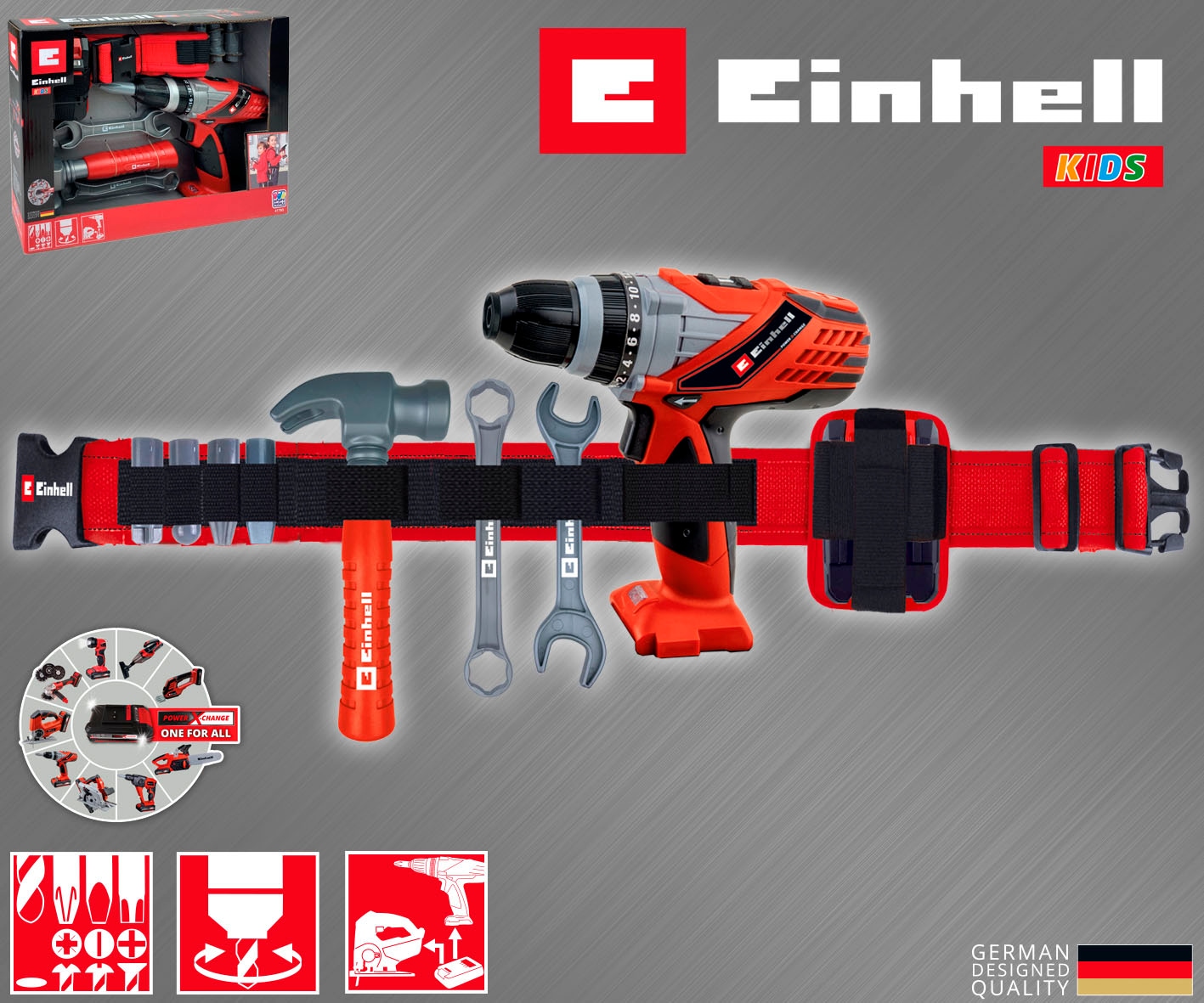 Happy People Kinder-Werkzeug-Set »EINHELL Kids Werkzeuggürtel« mit Licht-  und Soundeffekt