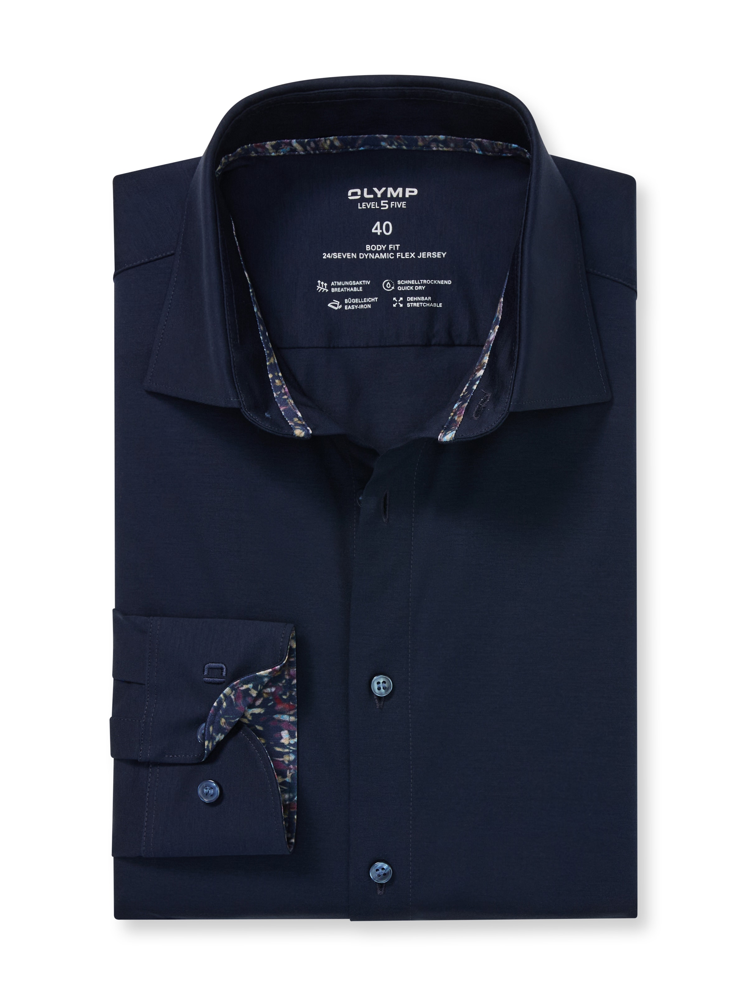 OLYMP Chemise à manches longues »Level Five 24/Seven« Businesshemd, body fit, New York Kentkragen, Jersey