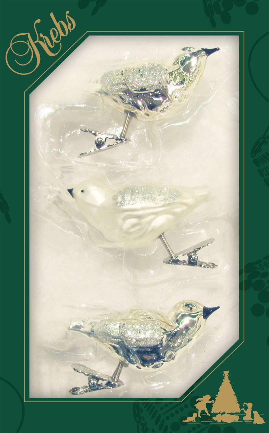 Krebs Glas Lauscha Pince à sapin de Noël »CBK90661, Weihnachtsdeko, Christbaumschmuck« oiseau sur clip