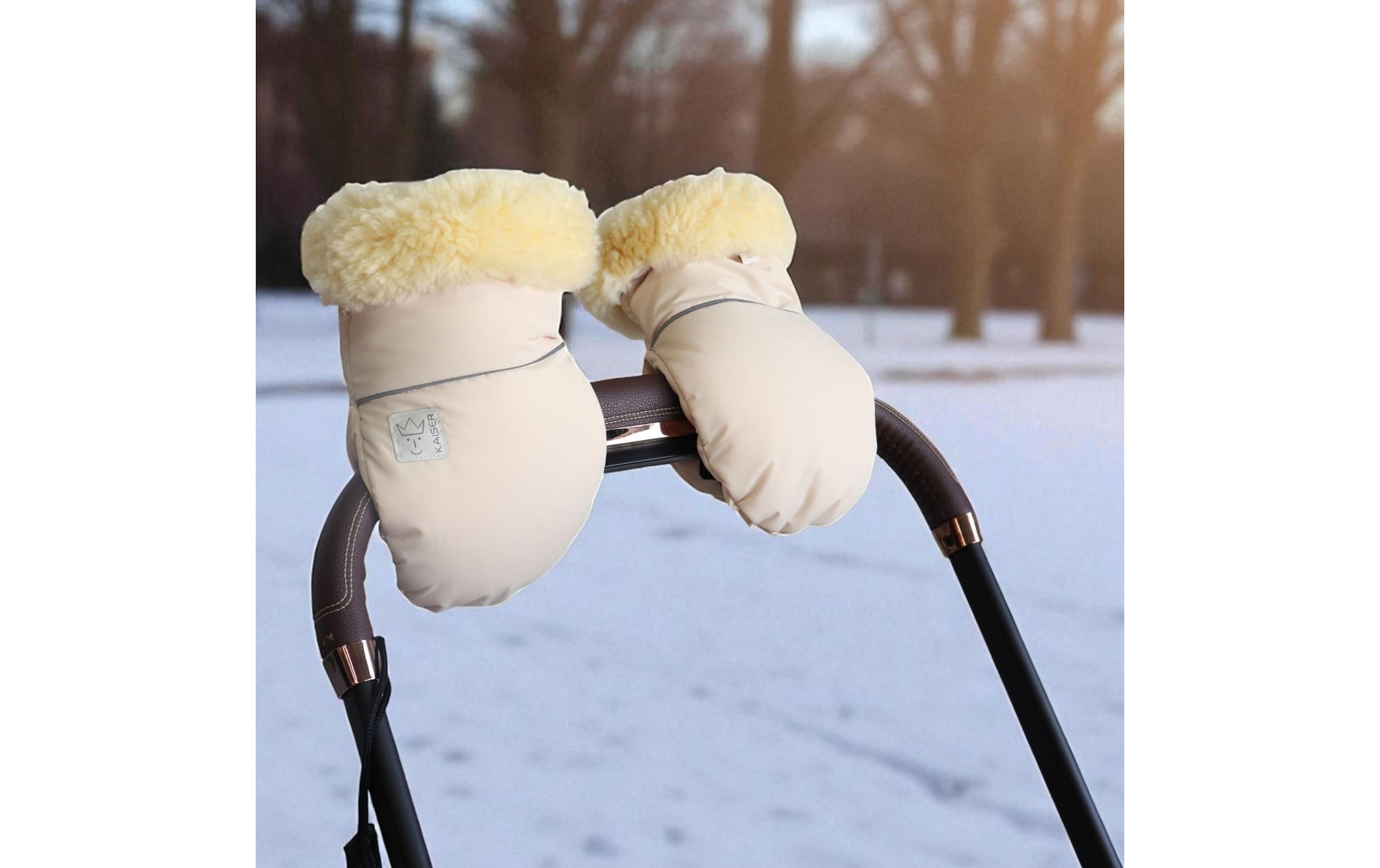 Kaiser Kinderwagen-Handwärmer »Reflect Kiwa« Lammfell-Kinderwagenhandschuh